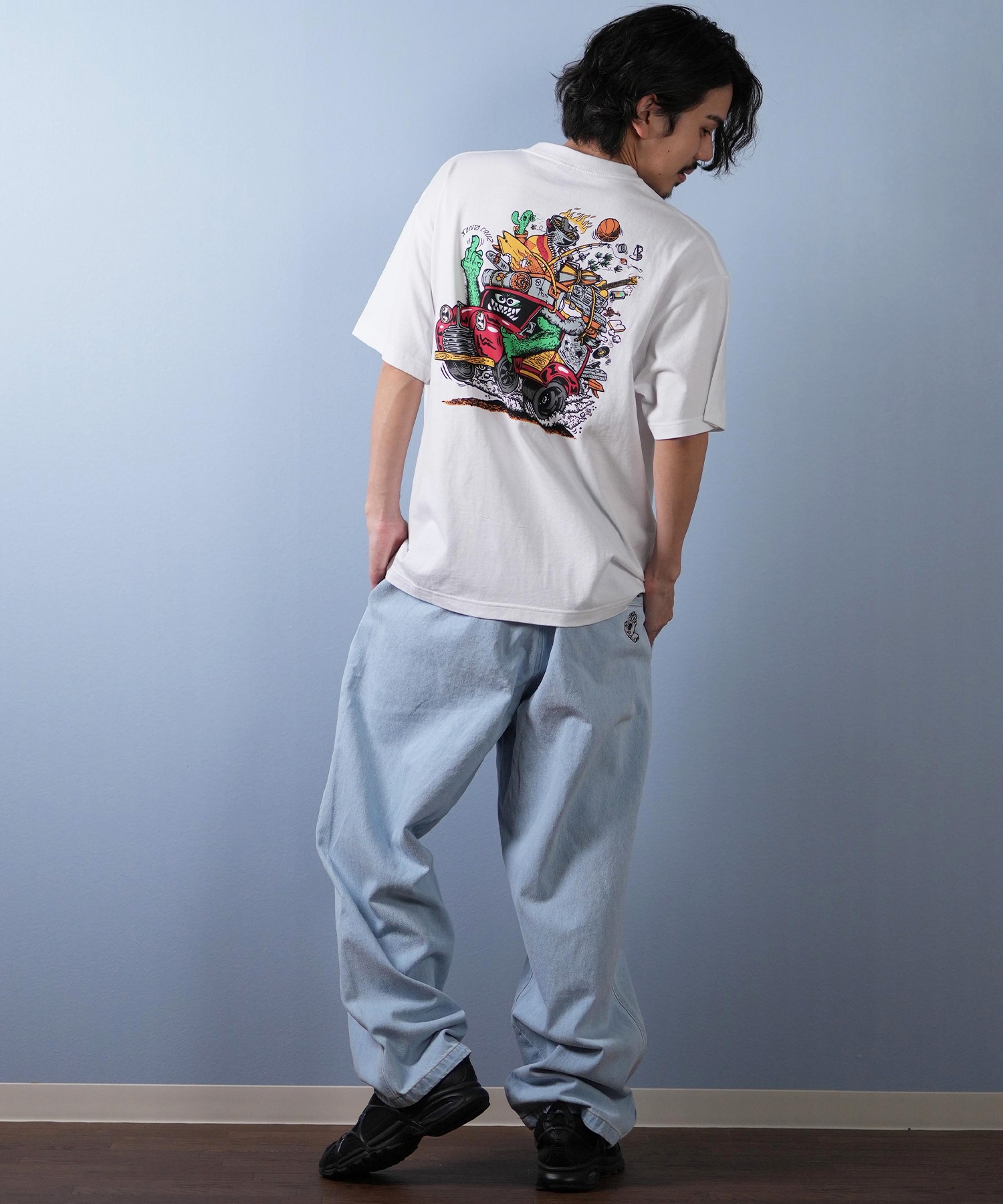 SANTACRUZ サンタクルーズ 半袖 Tシャツ メンズ バックプリント ロゴ 502252408 ムラサキスポーツ限定(WHITE-M)