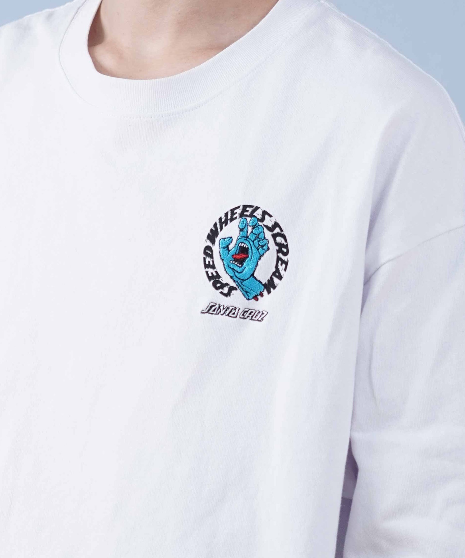 SANTACRUZ サンタクルーズ 長袖 Tシャツ メンズ ワンポイント刺しゅう 