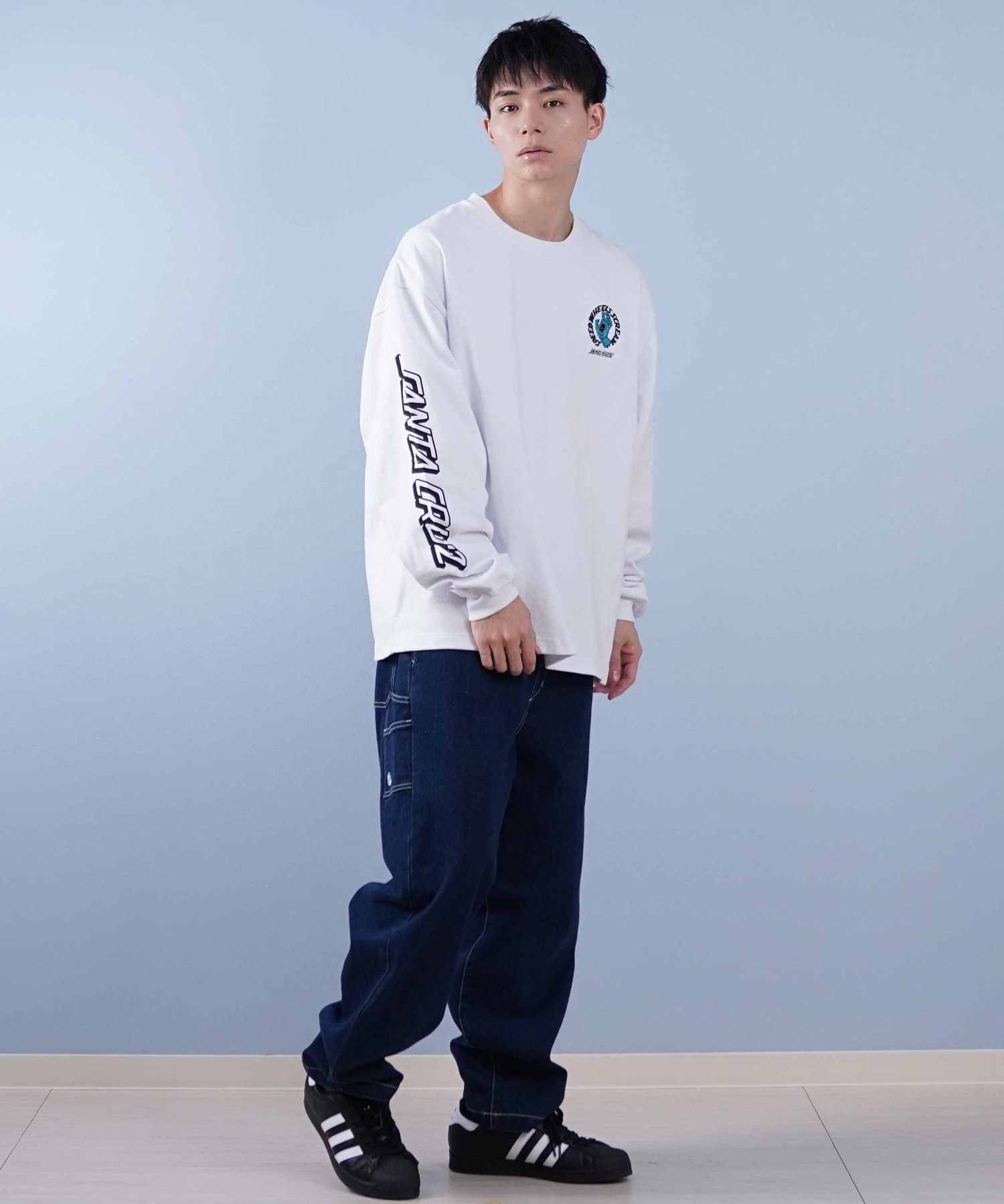 SANTACRUZ サンタクルーズ 長袖 Tシャツ メンズ ワンポイント刺しゅう 