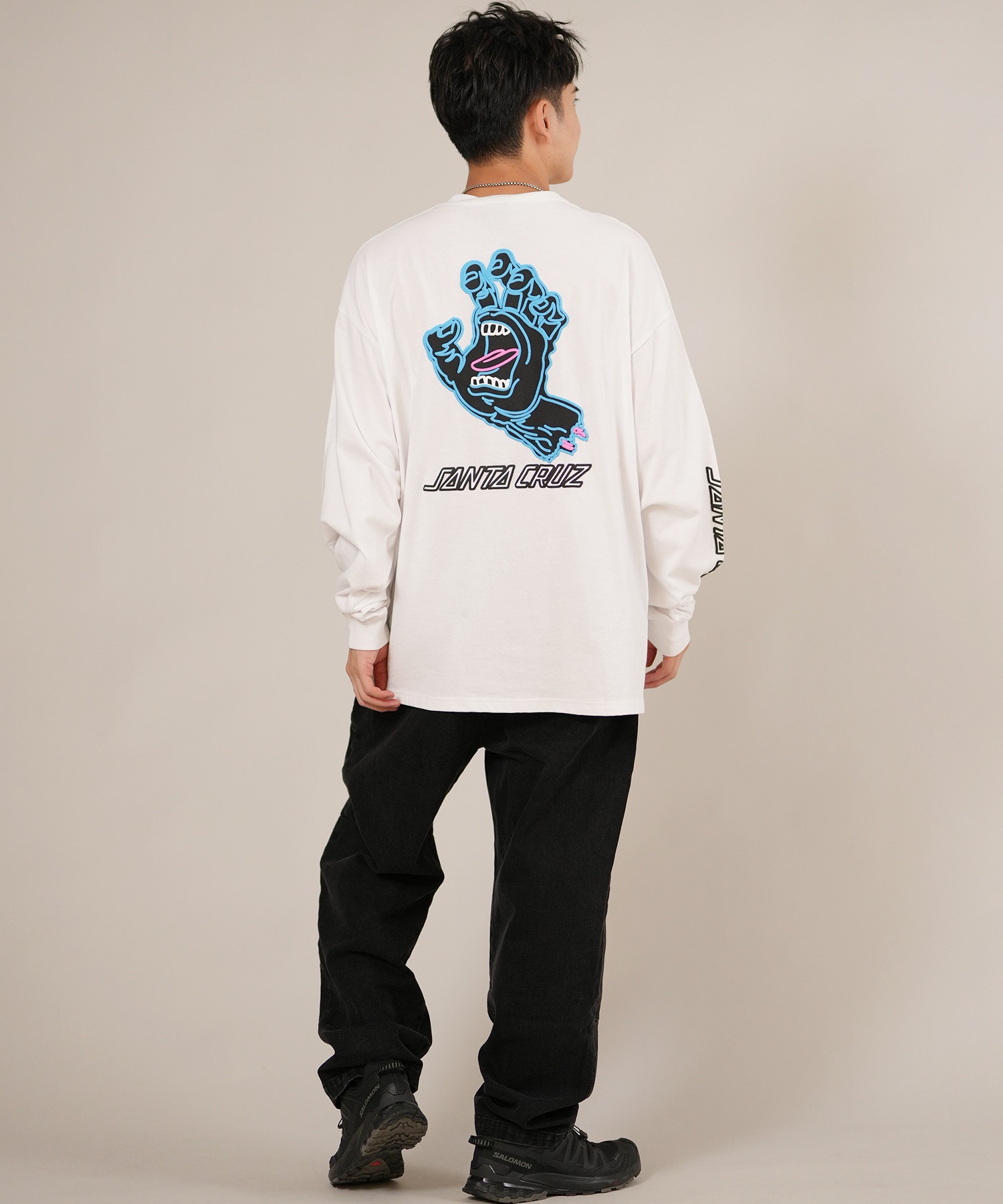 90's USA製 SANTA CRUZ ロングスリーブTシャツ SANTACRUZ サンタクルーズ 長袖 Tシャツ ロンT メンズ バックプリント