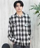 SANTACRUZ サンタクルーズ 長袖 シャツ メンズ オンブレチェックシャツ ビッグシルエット 502251201 ムラサキスポーツ限定(WHITE-M)