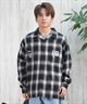 SANTACRUZ サンタクルーズ 長袖 シャツ メンズ オンブレチェックシャツ ビッグシルエット 502251201 ムラサキスポーツ限定(WHITE-M)
