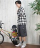 SANTACRUZ サンタクルーズ 長袖 シャツ メンズ オンブレチェックシャツ ビッグシルエット 502251201 ムラサキスポーツ限定(WHITE-M)