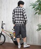 SANTACRUZ サンタクルーズ 長袖 シャツ メンズ オンブレチェックシャツ ビッグシルエット 502251201 ムラサキスポーツ限定(WHITE-M)