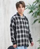 SANTACRUZ サンタクルーズ 長袖 シャツ メンズ オンブレチェックシャツ ビッグシルエット 502251201 ムラサキスポーツ限定(WHITE-M)