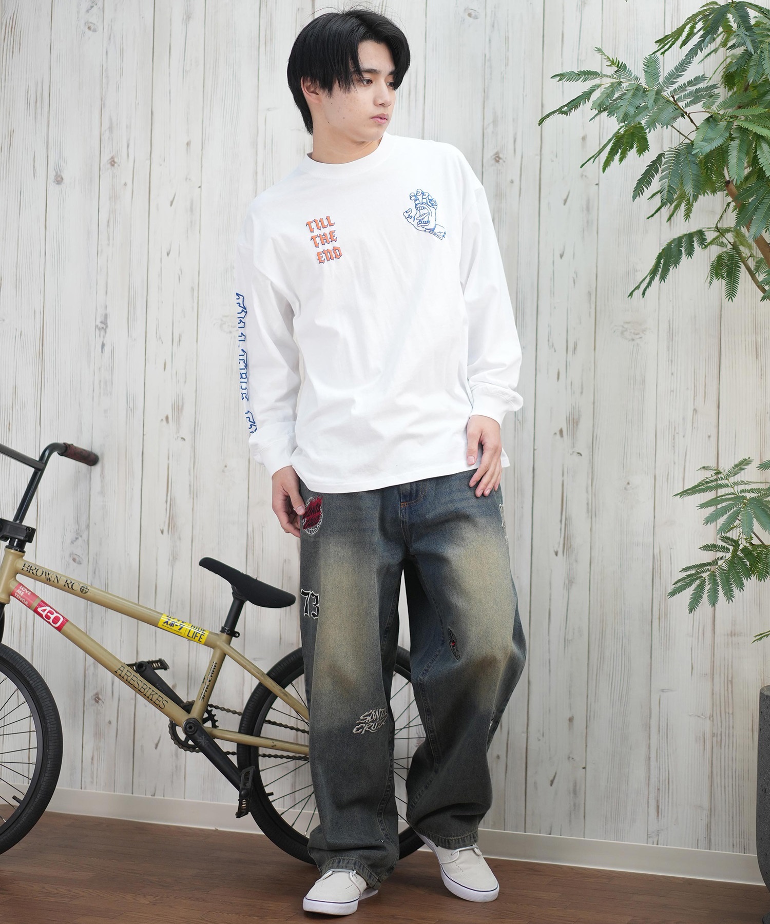 SANTACRUZ サンタクルーズ ロングパンツ デニム メンズ ロンパン パッチジーンズ 502251501 ムラサキスポーツ限定(BKDSW-S)
