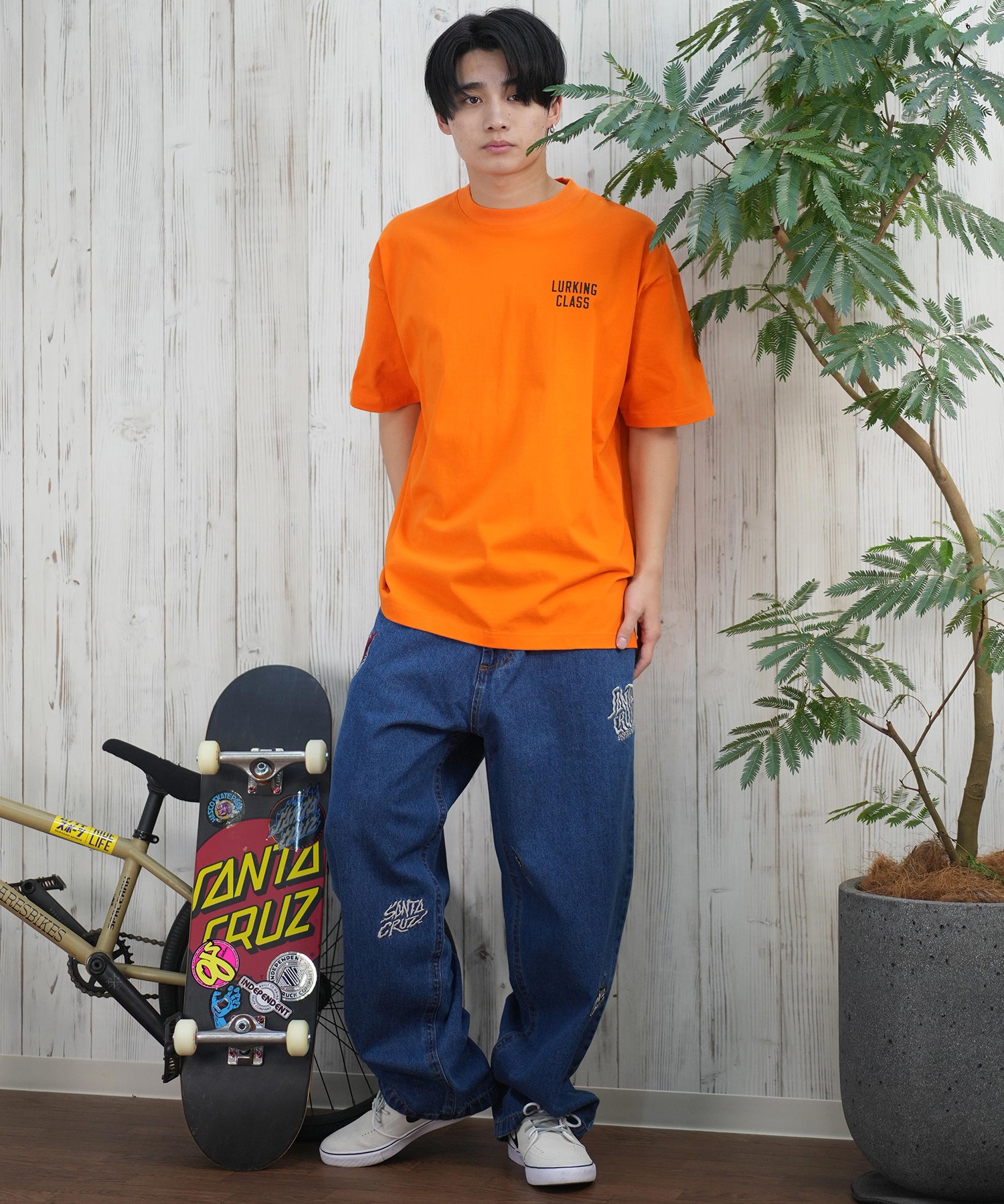 SANTACRUZ サンタクルーズ ロングパンツ デニム メンズ ロンパン パッチジーンズ 502251501 ムラサキスポーツ限定(BKDSW-S)
