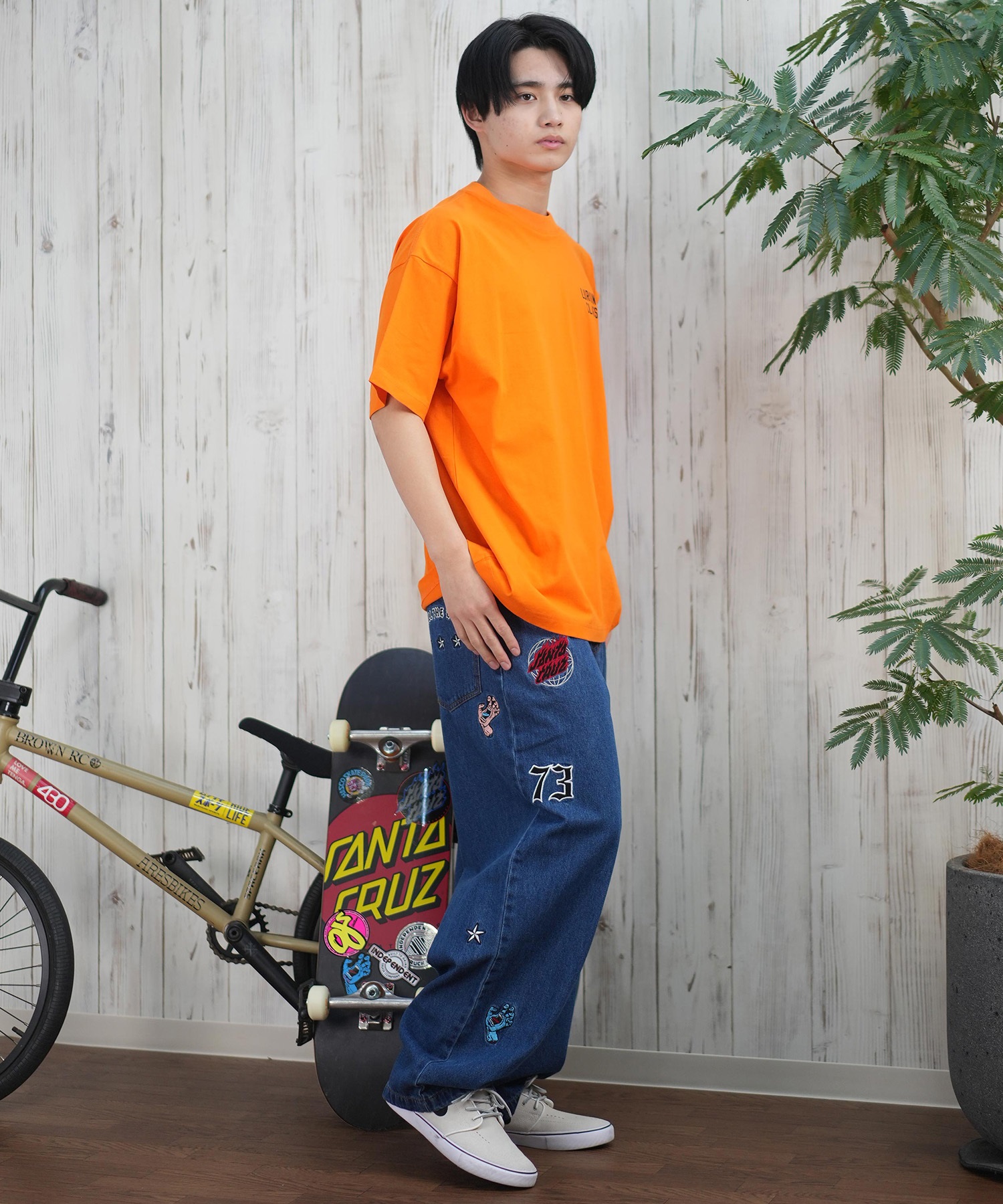 SANTACRUZ サンタクルーズ ロングパンツ デニム メンズ ロンパン パッチジーンズ 502251501 ムラサキスポーツ限定(BKDSW-S)