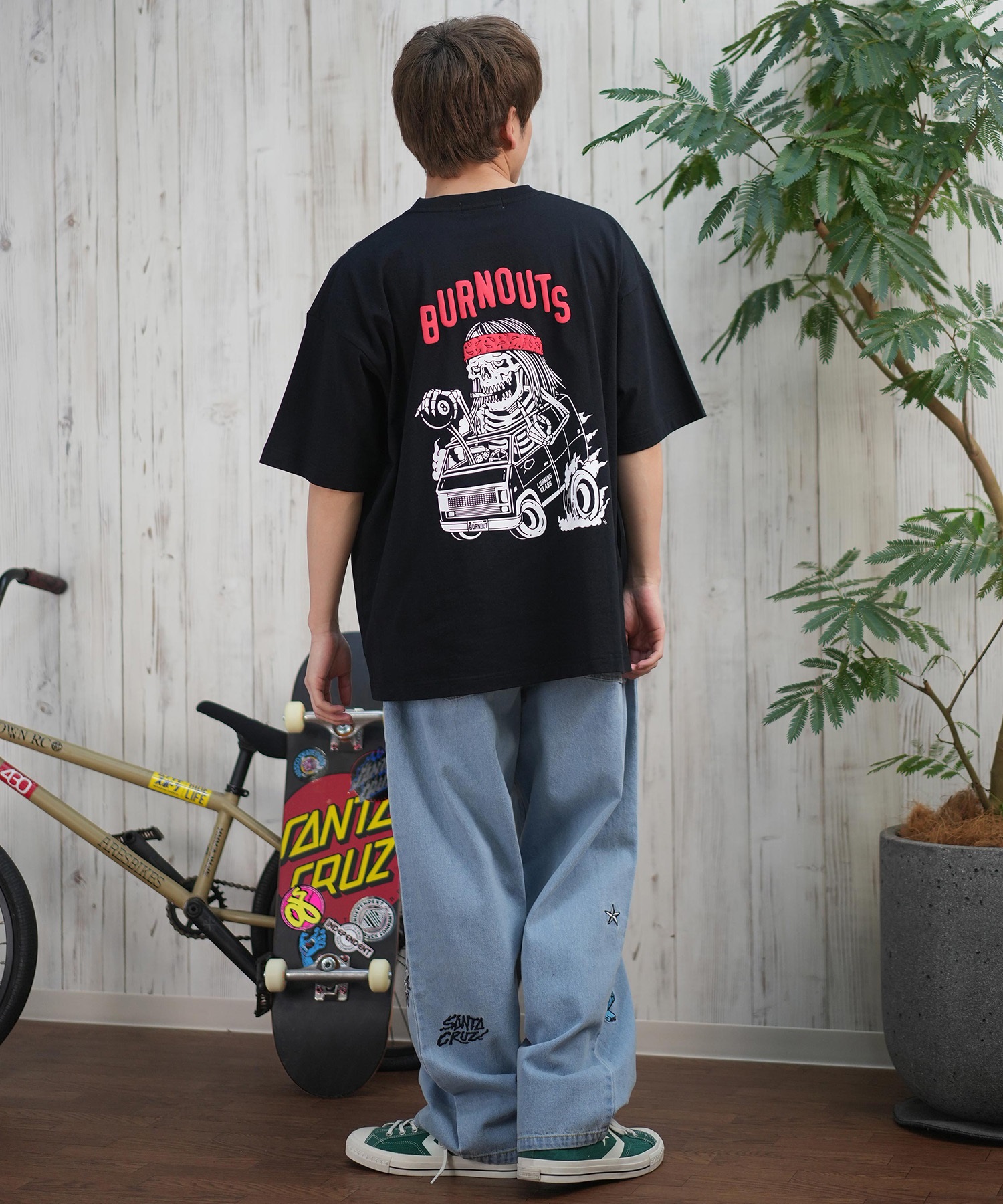 SANTACRUZ サンタクルーズ ロングパンツ デニム メンズ ロンパン パッチジーンズ 502251501 ムラサキスポーツ限定(BKDSW-S)