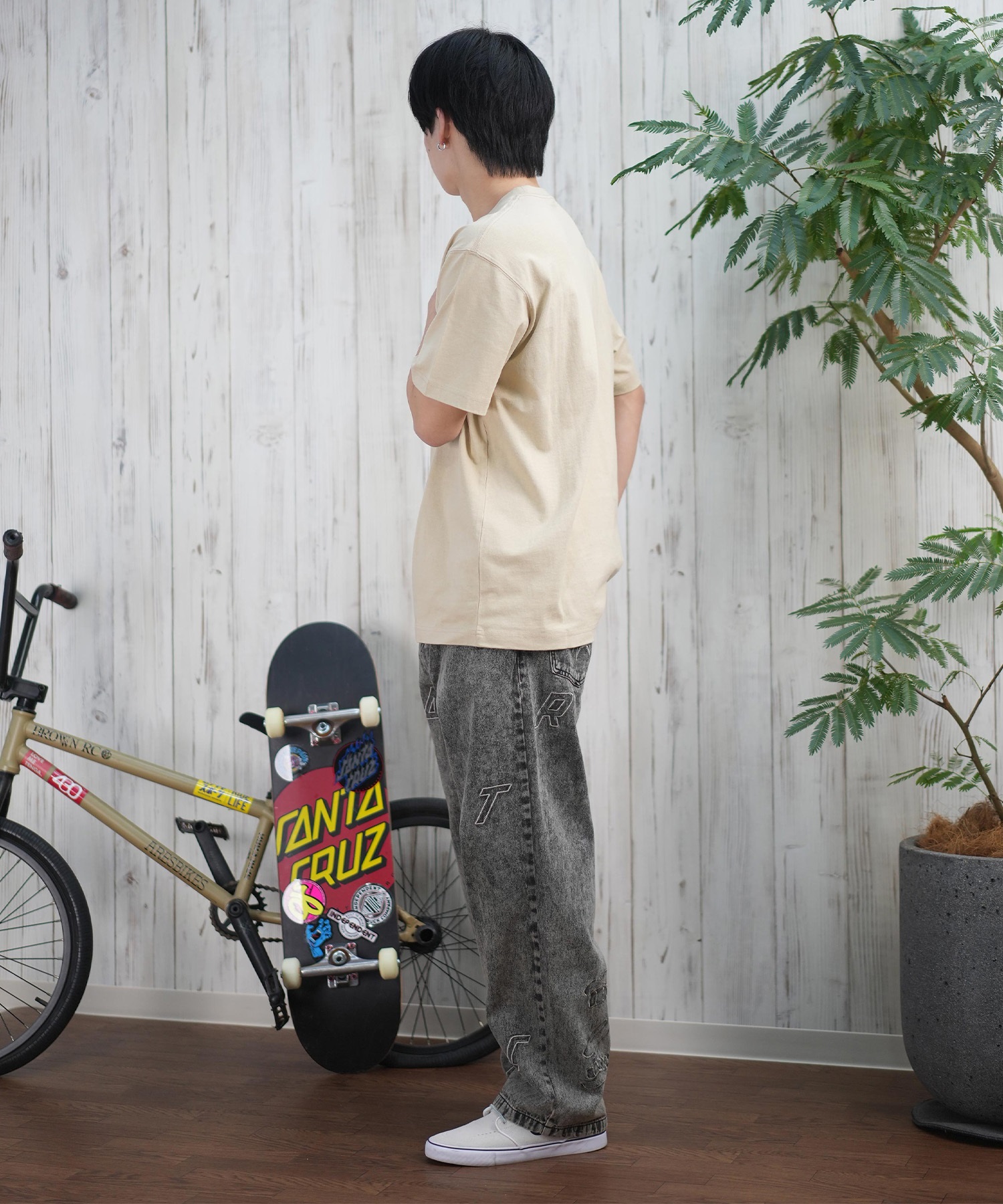 SANTACRUZ サンタクルーズ ロングパンツ デニム メンズ ロンパン セミワイド 502251502 ムラサキスポーツ限定(BKHC-M)