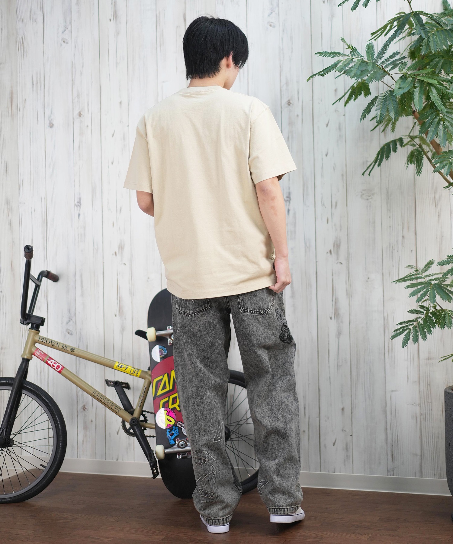SANTACRUZ サンタクルーズ ロングパンツ デニム メンズ ロンパン セミワイド 502251502 ムラサキスポーツ限定(BKHC-M)