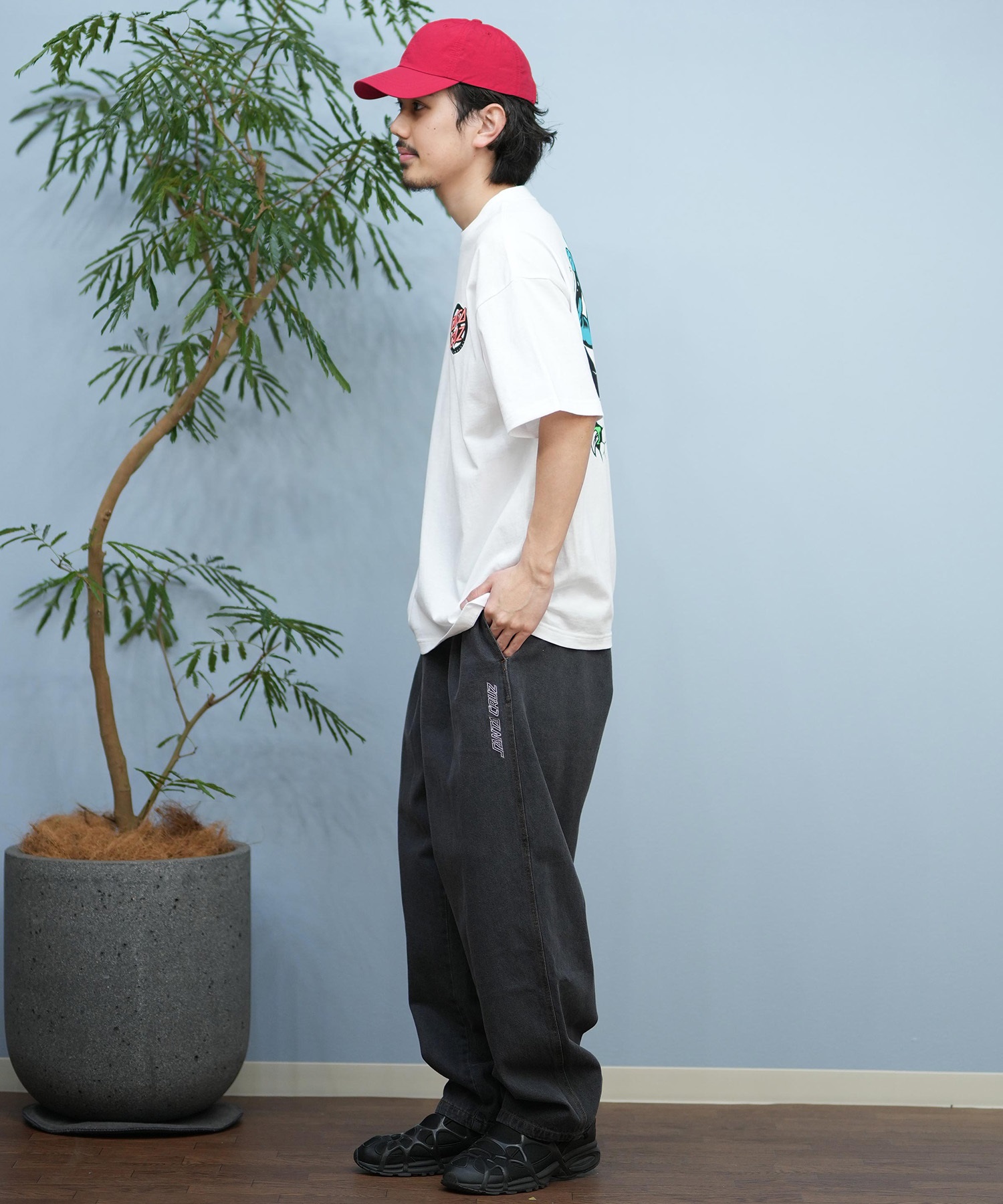 SANTACRUZ サンタクルーズ ロングパンツ メンズ ロンパン ワイドシルエット 502252501 ムラサキスポーツ限定(BKDSW-S)