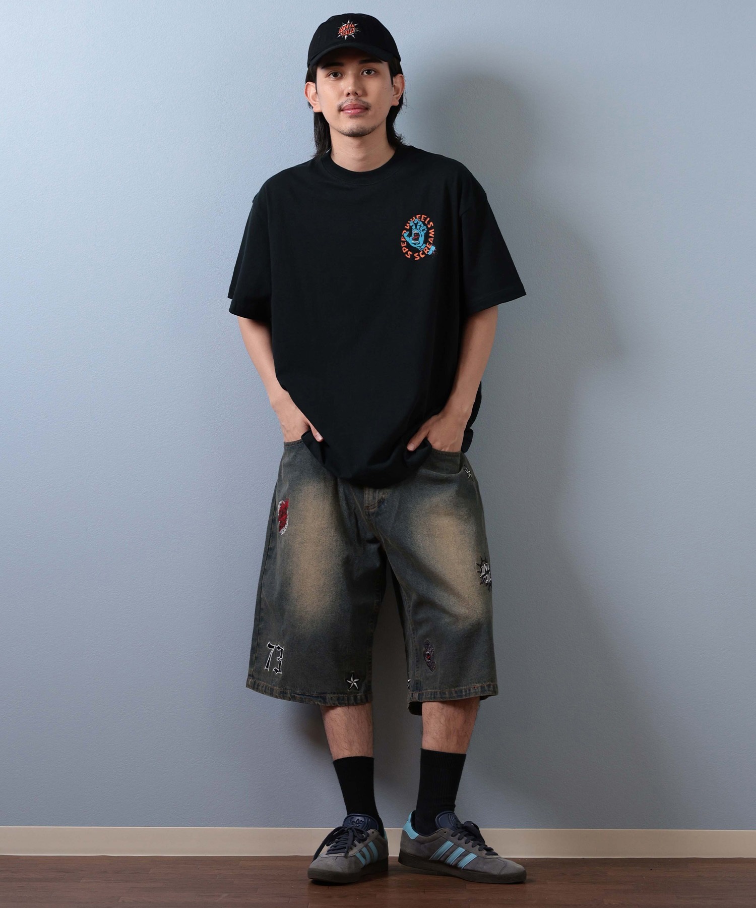 SANTA CRUZ サンタクルーズ ハーフパンツ ショートパンツ メンズ デニム パンツ Gパン 膝下丈 502253501 ムラサキスポーツ限定(BIOWS-M)