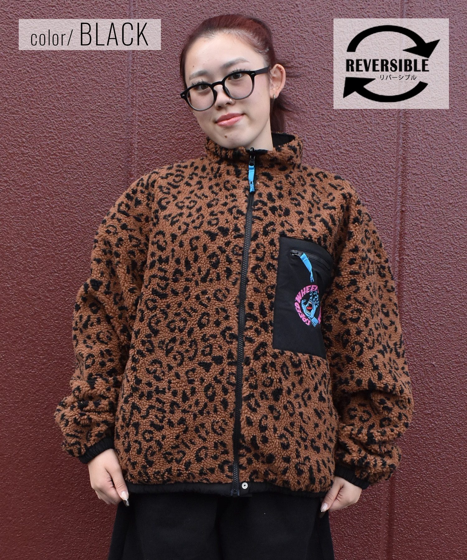 SANTACRUZ リバーシブル ボアジャケット SANTACRUZ サンタクルーズ アウター メンズ 2WAY ジャケット