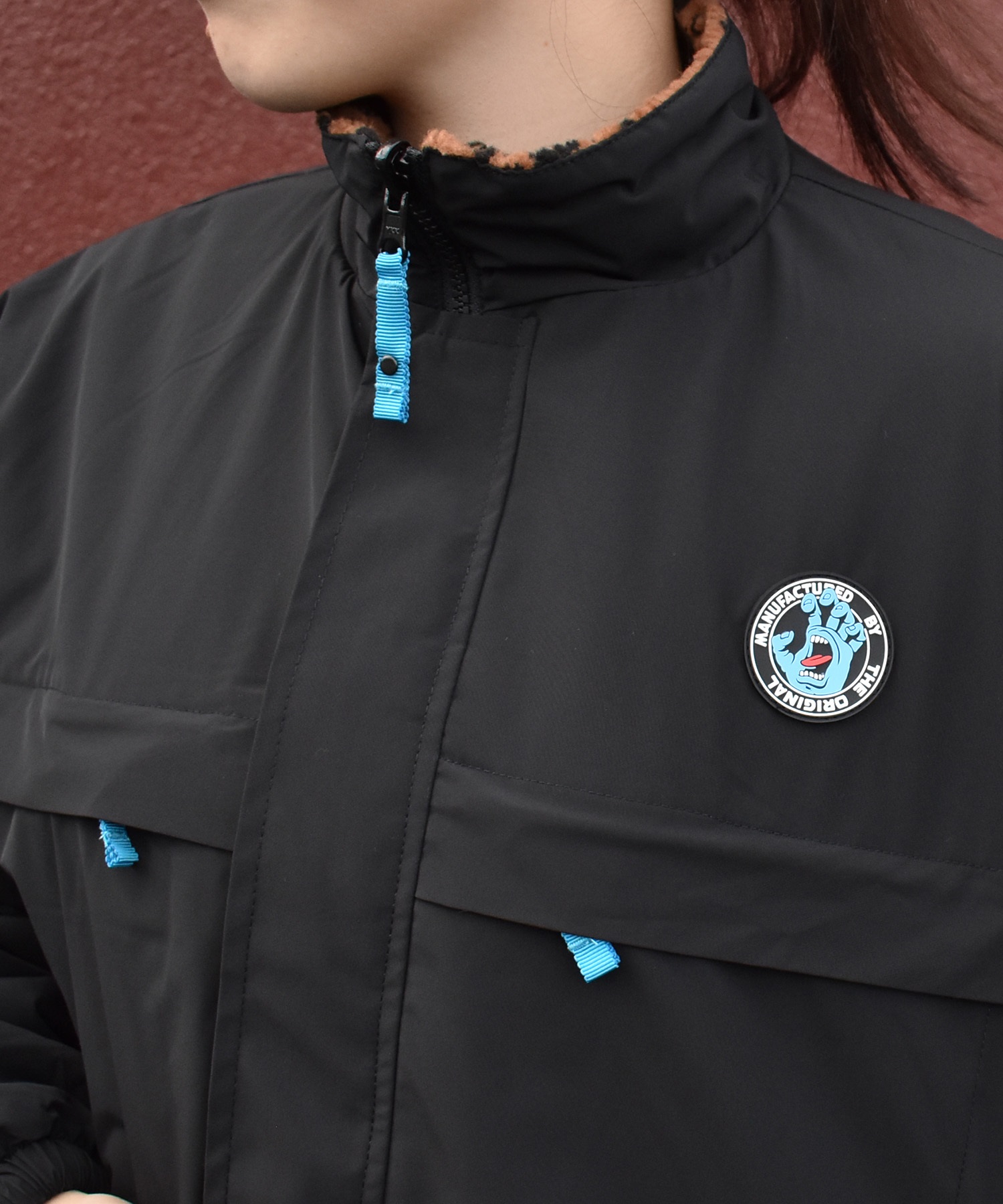SANTA CRUZ サンタクルーズ アウター レディース リバーシブル ジャケット ボア レオパード柄 MFG Hand MONO REVERSIBLE BOA JACKET 502254131(BEIGE-M)