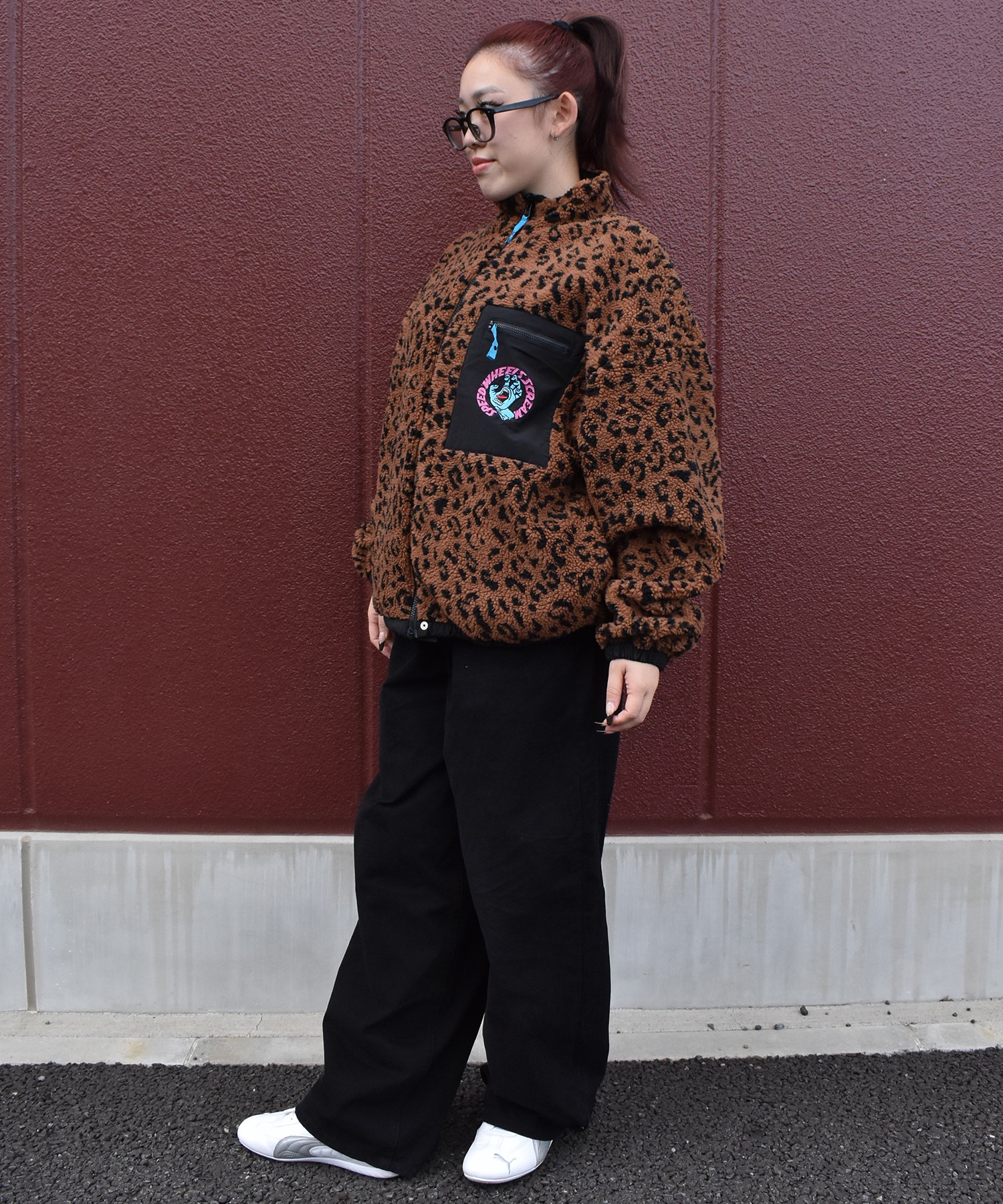 SANTA CRUZ サンタクルーズ アウター レディース リバーシブル ジャケット ボア レオパード柄 MFG Hand MONO REVERSIBLE BOA JACKET 502254131(BEIGE-M)