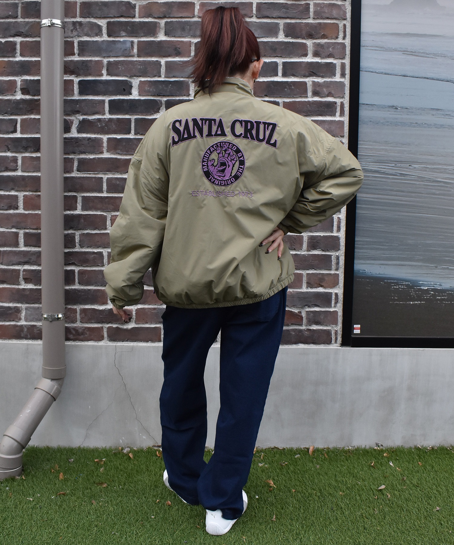 SANTA CRUZ サンタクルーズ アウター レディース リバーシブル ジャケット ボア レオパード柄 MFG Hand MONO REVERSIBLE BOA JACKET 502254131(BEIGE-M)