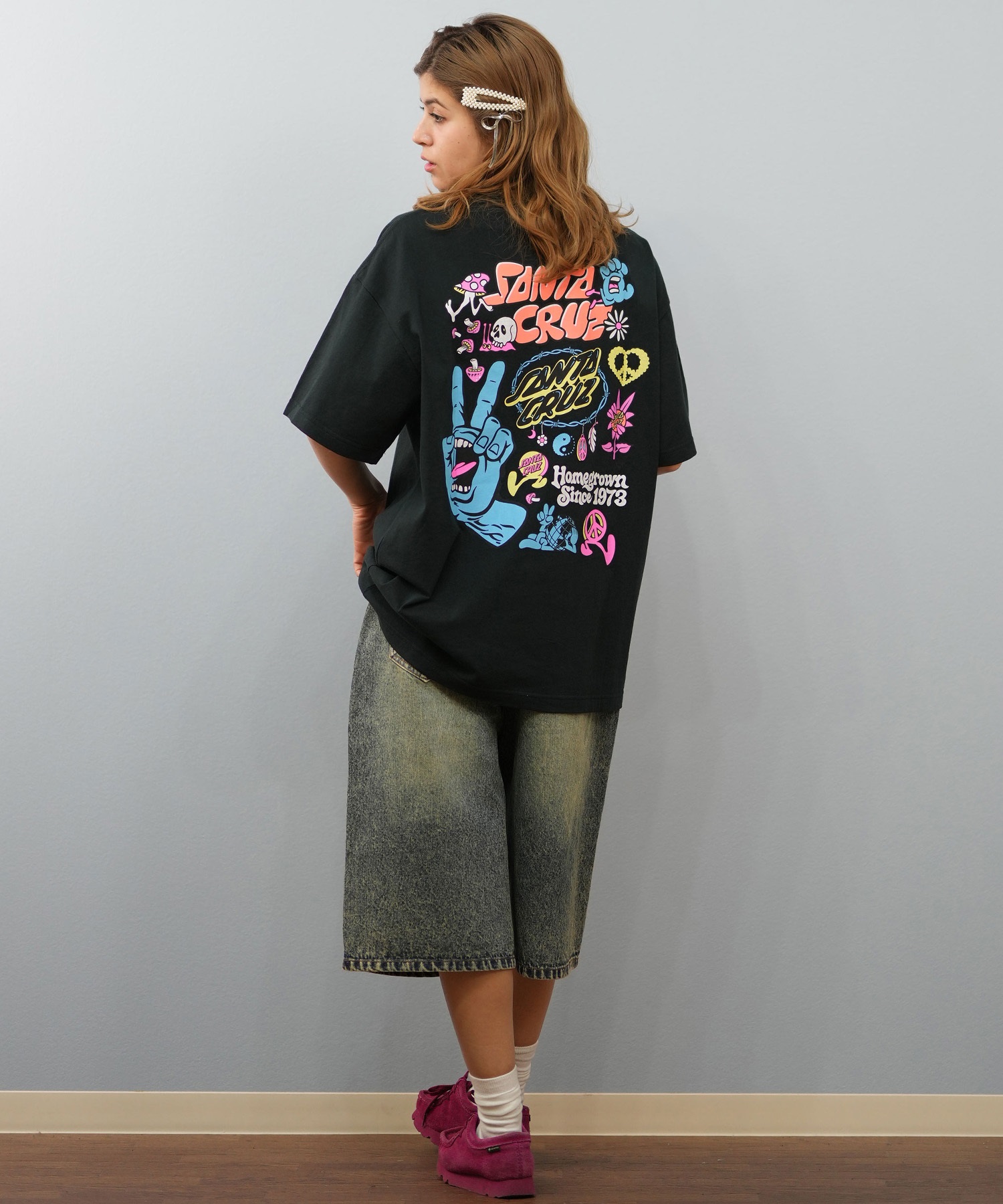 SANTACRUZ サンタクルーズ 半袖 Tシャツ レディース バックプリント 502252432 ムラサキスポーツ限定(WHITE-M)