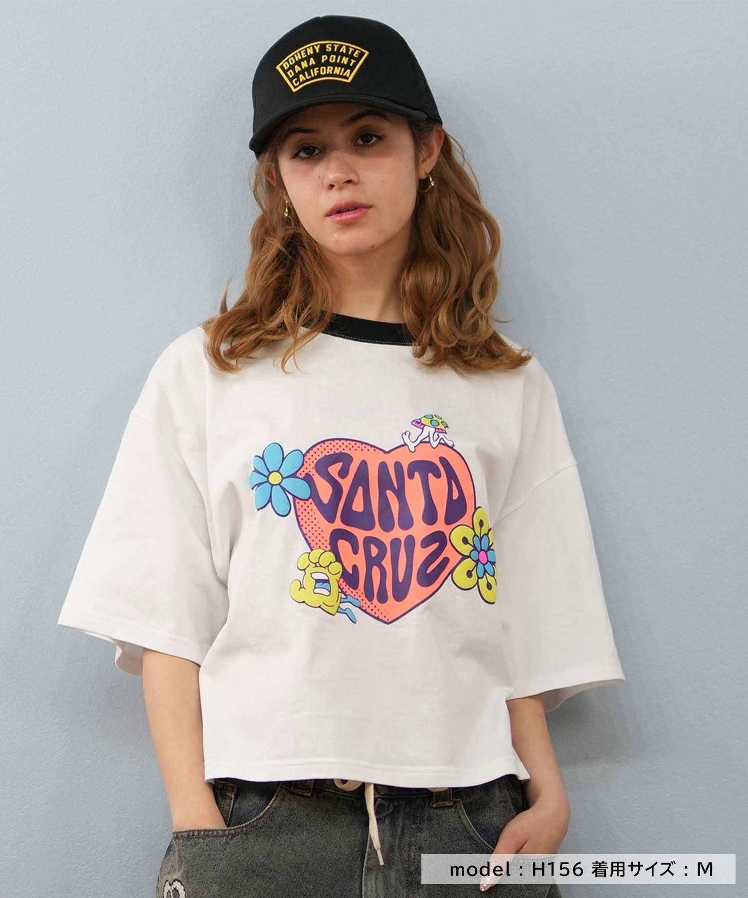 SANTACRUZ/サンタクルーズ SANTACRUZ サンタクルーズ クロップド丈 フロントプリントTシャツ HEART LAND HAND CROP SST 502252435(WHITE-M)