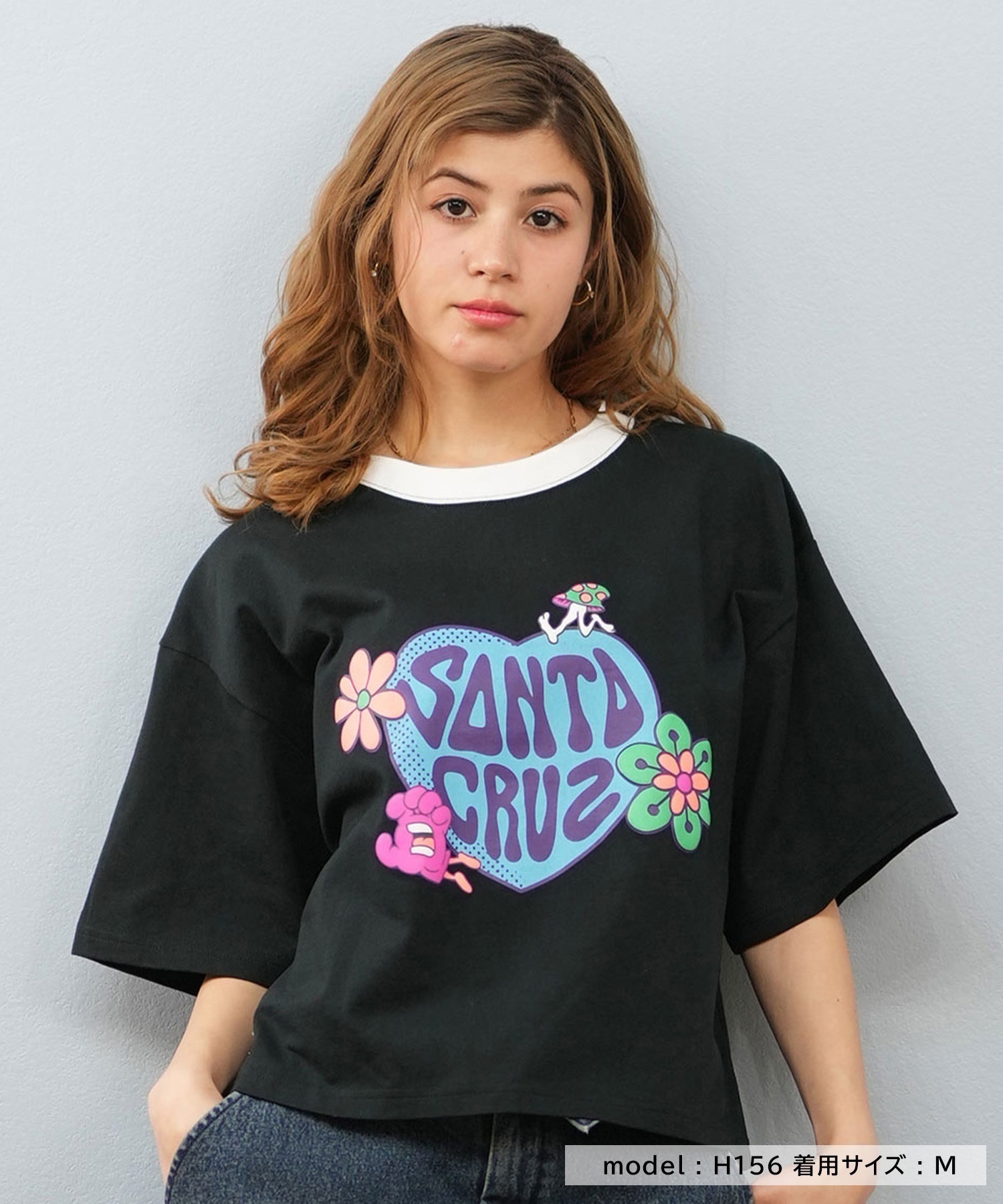 SANTACRUZ/サンタクルーズ SANTACRUZ サンタクルーズ クロップド丈 フロントプリントTシャツ HEART LAND HAND CROP SST 502252435(WHITE-M)