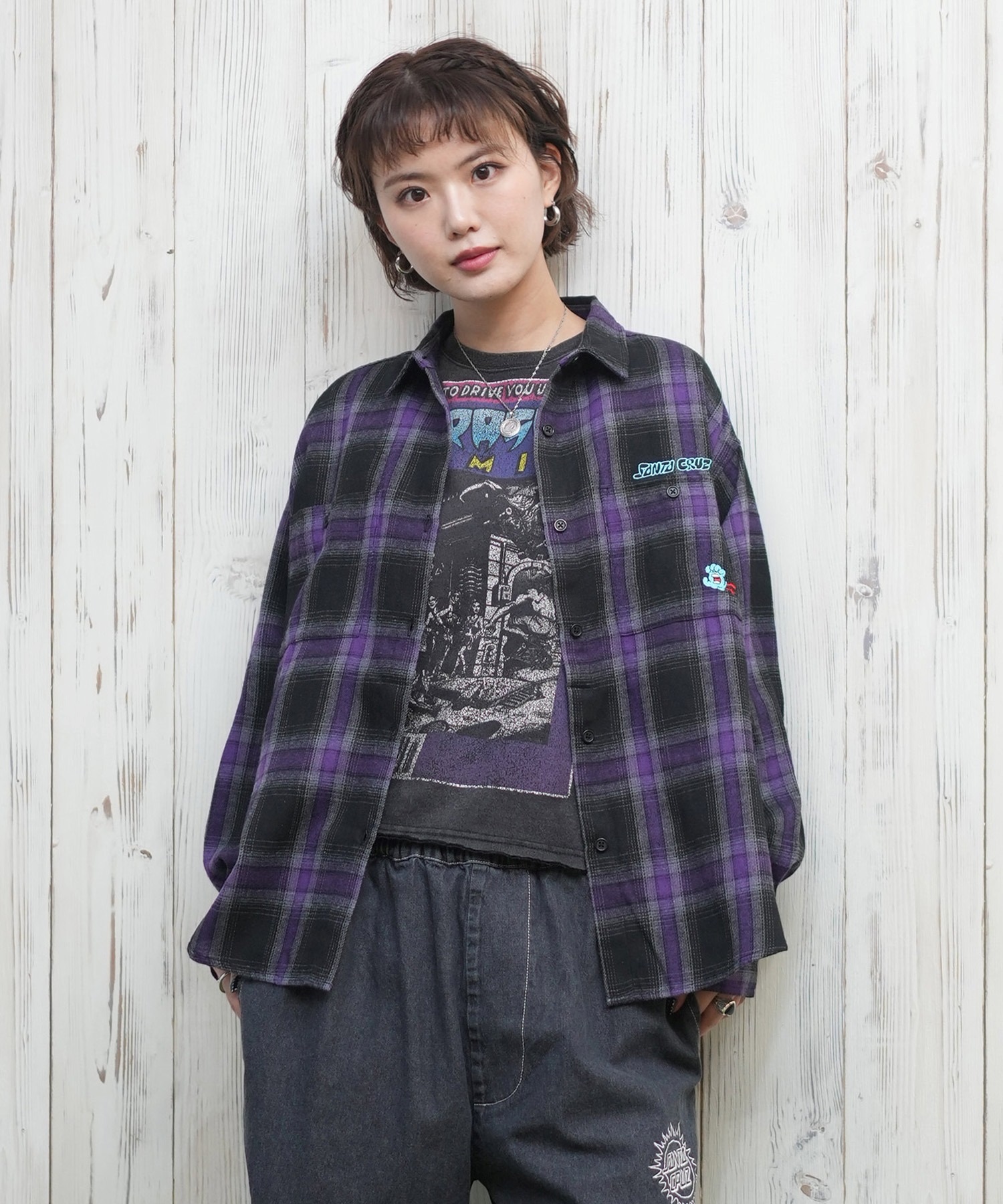 SANTACRUZ サンタクルーズ 長袖 シャツ レディース ネルシャツ