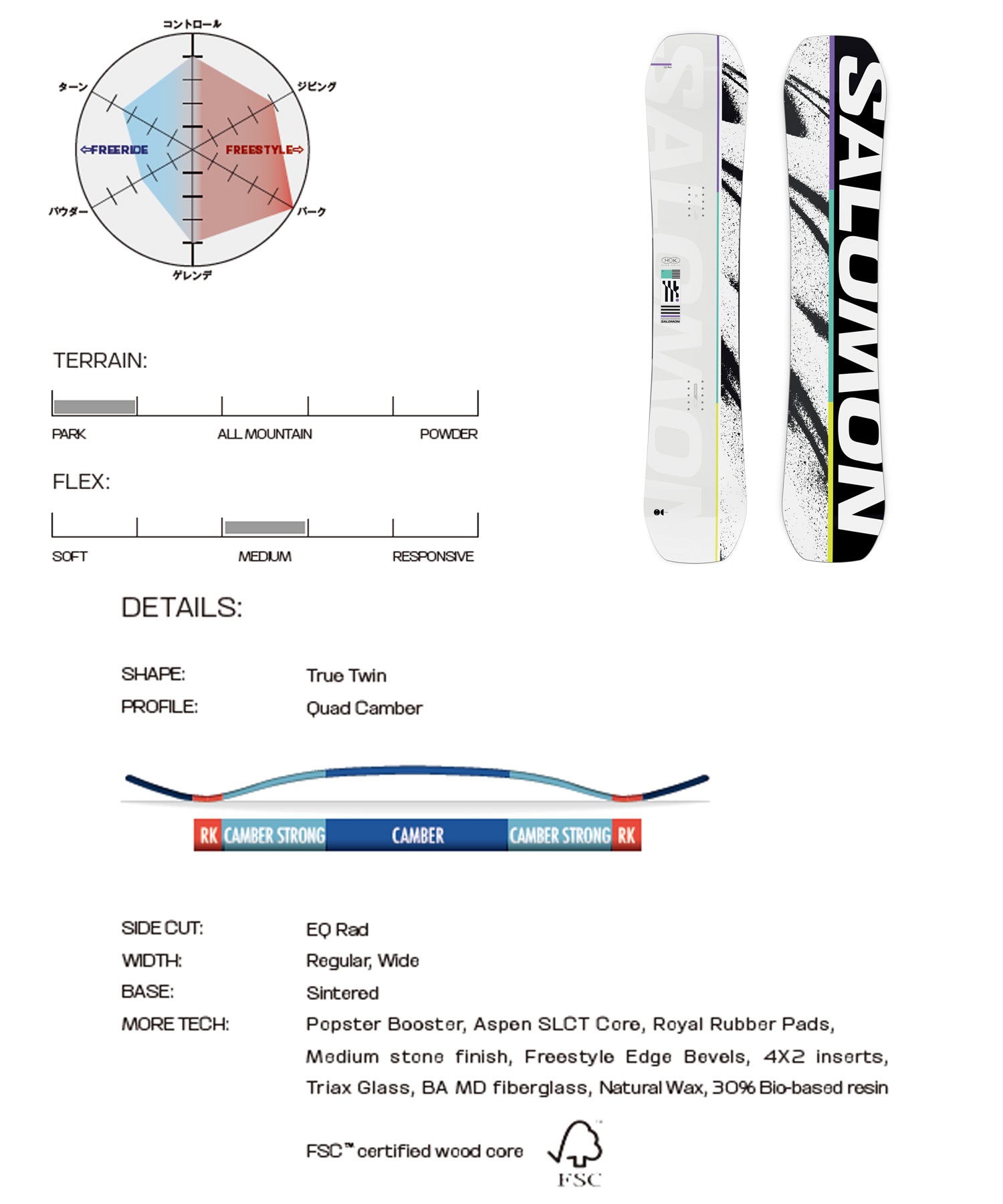 早期購入】 SALOMON サロモン スノーボード 板 メンズ HUCK