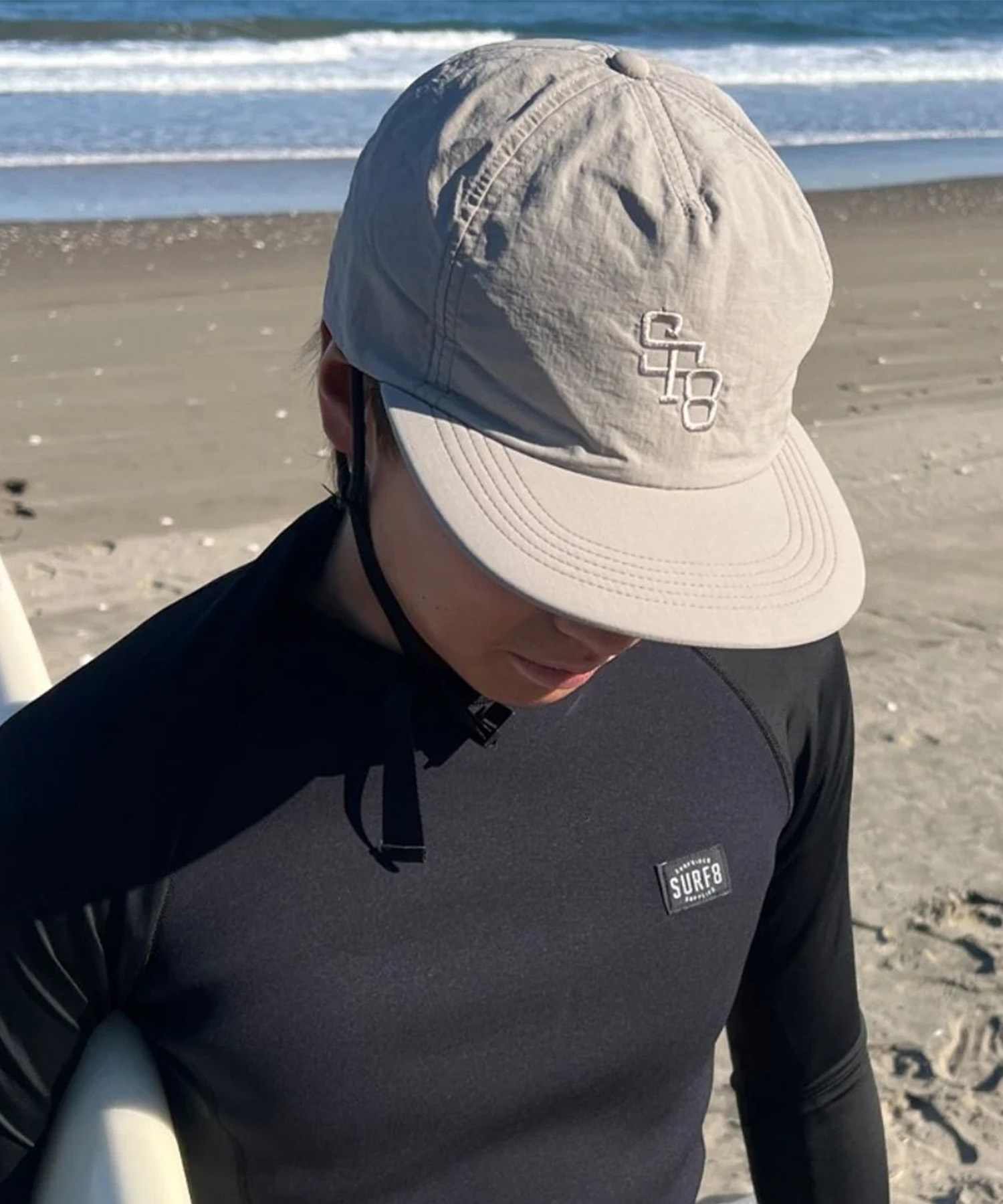 SURF8 サーフエイト キャップ 帽子 UVカット フリーサイズ BEACH HOLIDAY CAP 85S3UC9(SMGRN-FREE)