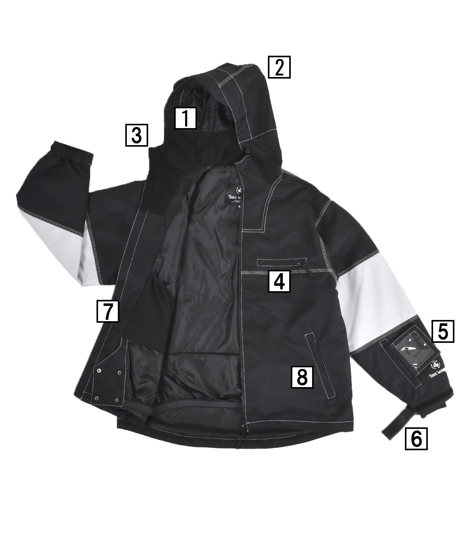 THREEWEATHER スリーウェザー SNOW JACKET スノーボード ウェア ジャケット ユニセックス ムラサキスポーツ 25-26モデル MM J12【2526】(BLK-XS)