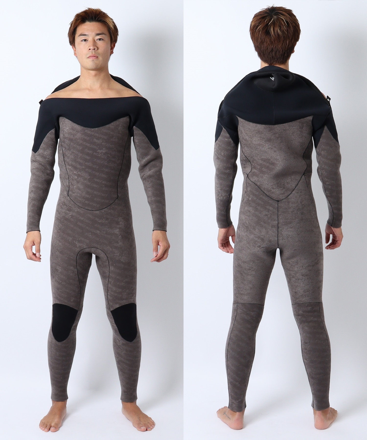 THREE WEATHER スリーウェザー LCZ NKK PRSDRY 5X3mm メンズ ウェットスーツ セミドライ フルスーツ ムラサキスポーツ(BLK-M)