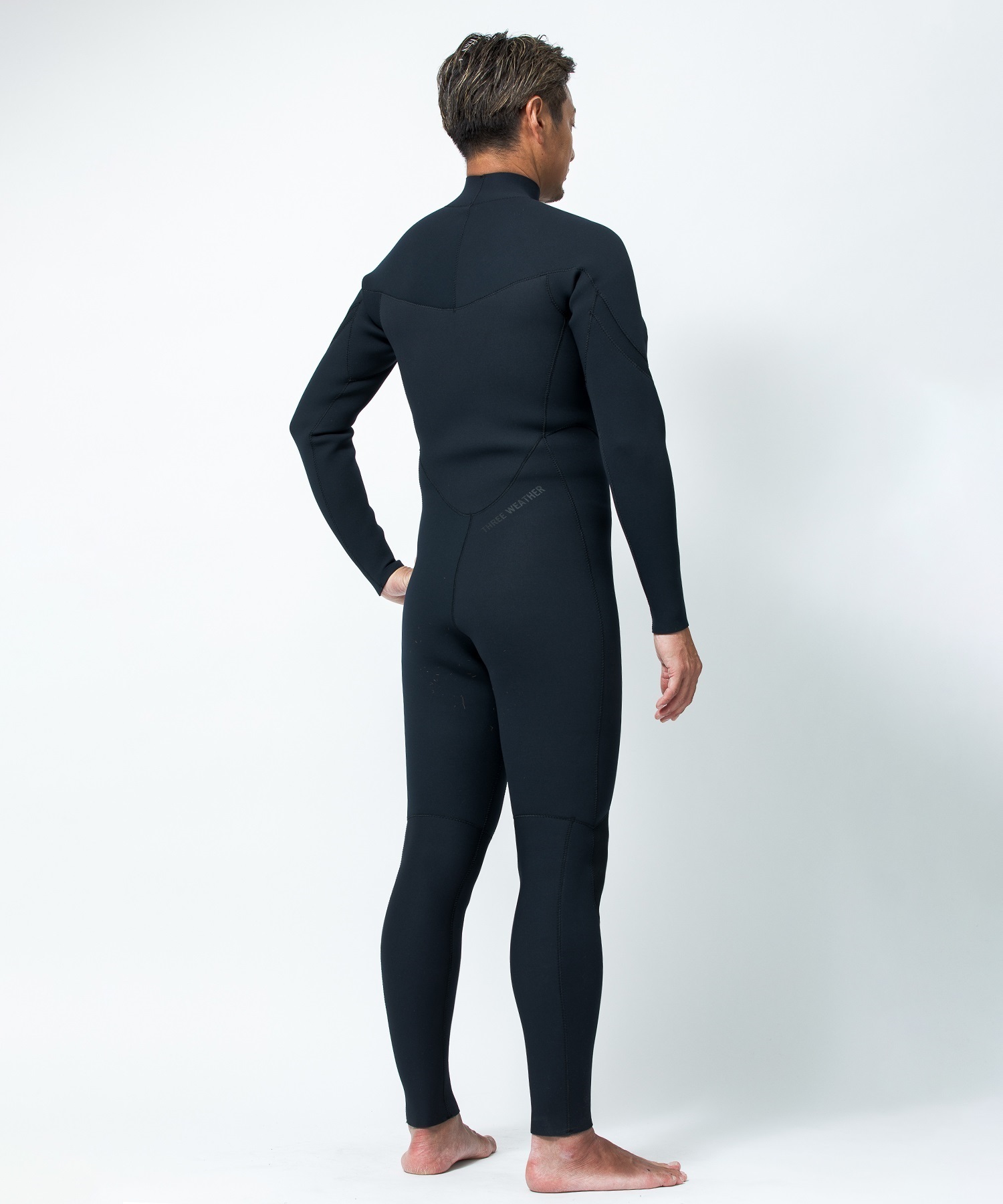 THREE WEATHER スリーウェザー LCZ JERSEY 3X2mm ロングチェストジップ メンズ ウェットスーツ フルスーツ ムラサキスポーツ(BLK-M)