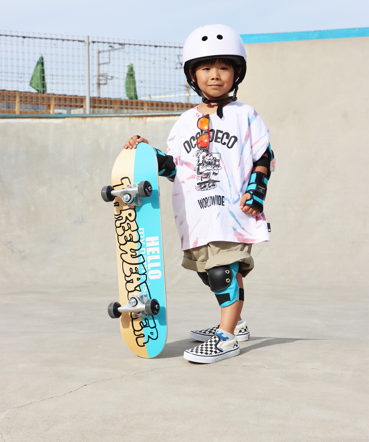 THREE WEATHER スリーウェザー スケートボード パッド COLORFULPROJECT SAFETY 3点セット ムラサキスポーツ(OR-M)