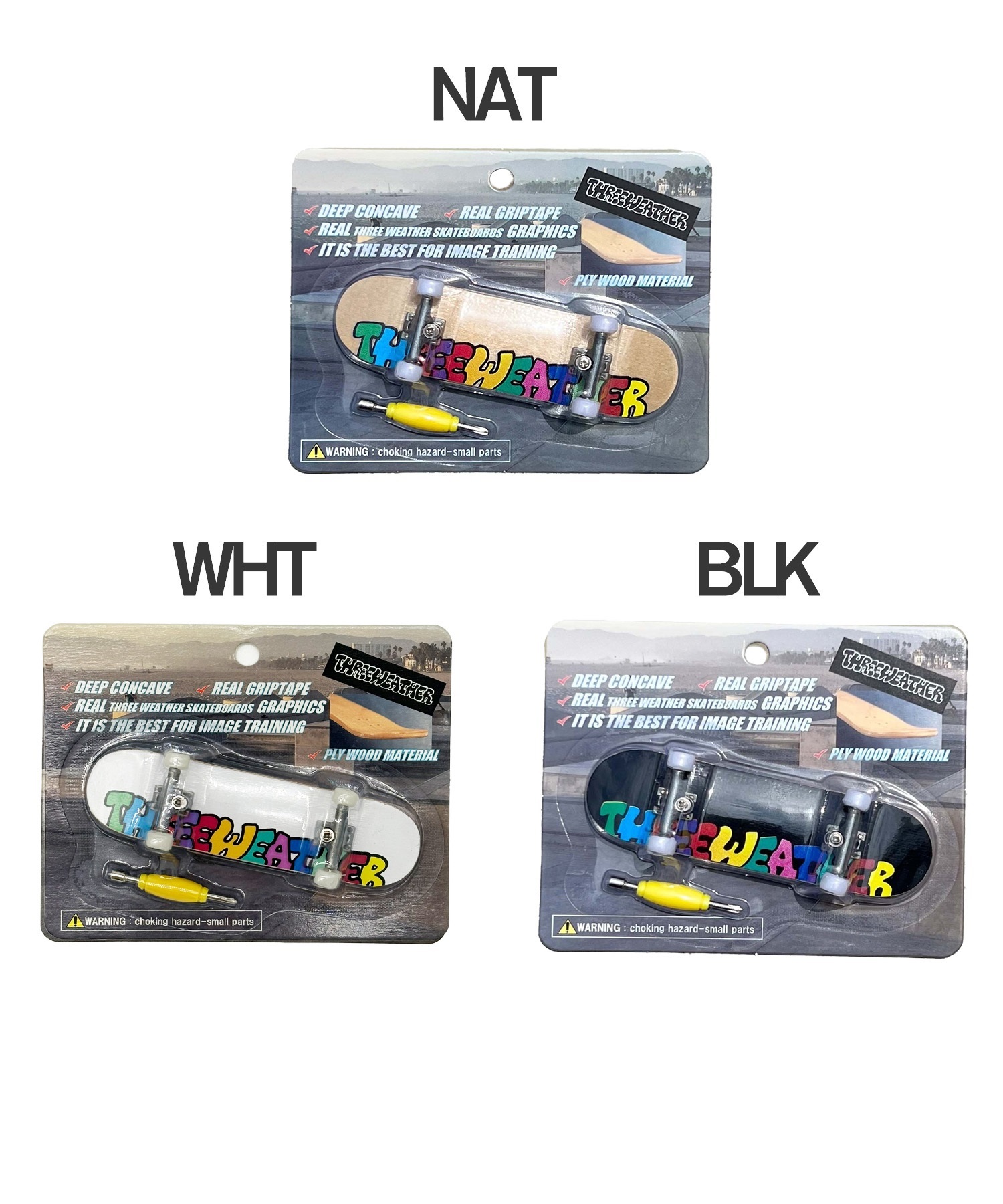 THREE WEATHER スリーウェザー スケートボード フィンガーボード ユビスケ  MRFB018(WH-ONE)