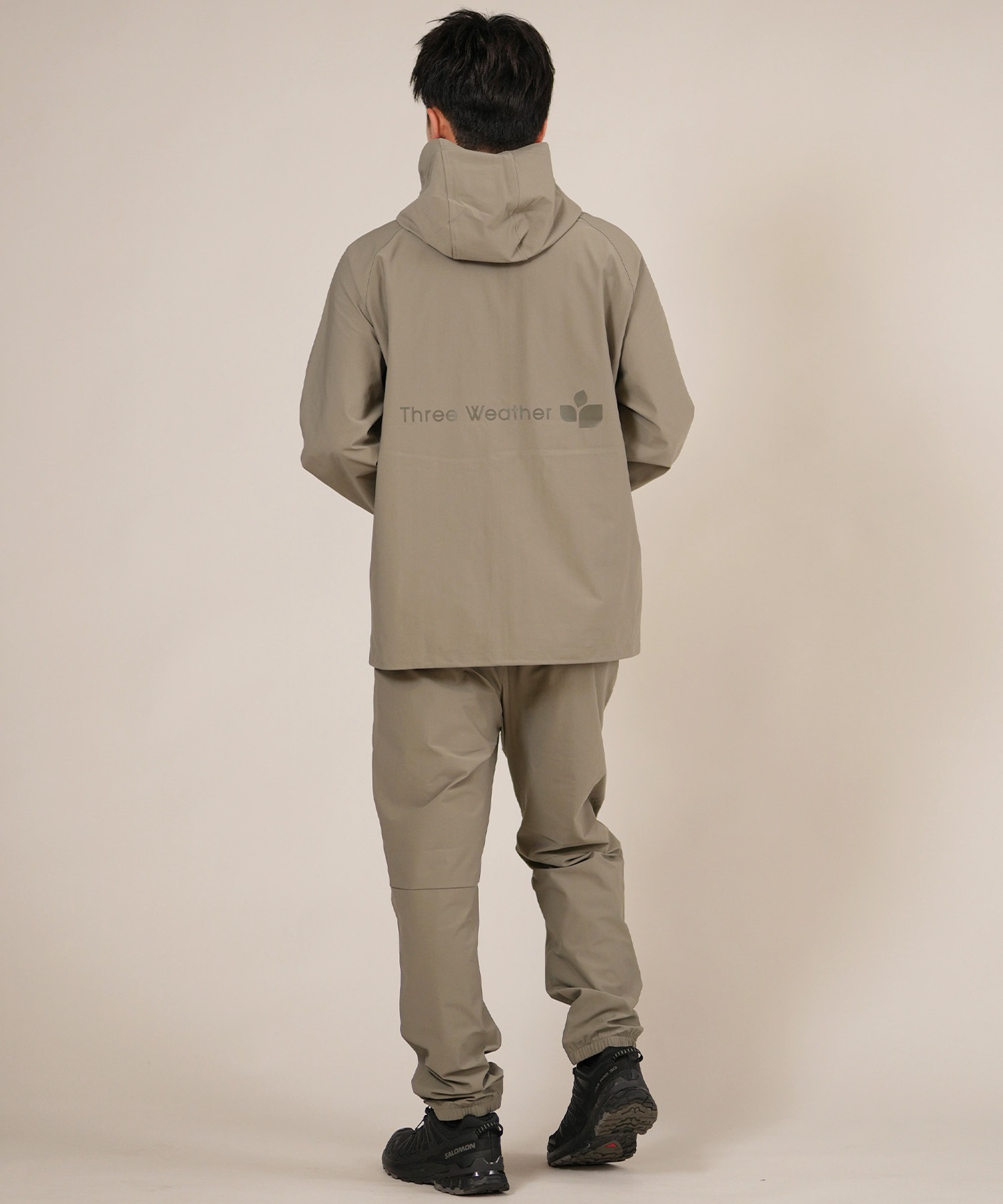 THREE WEATHER スリーウェザー ジャケット ジップアップ パーカー メンズ セットアップ対応 速乾 TW25F-1201 ムラサキスポーツ限定(BLK-M)