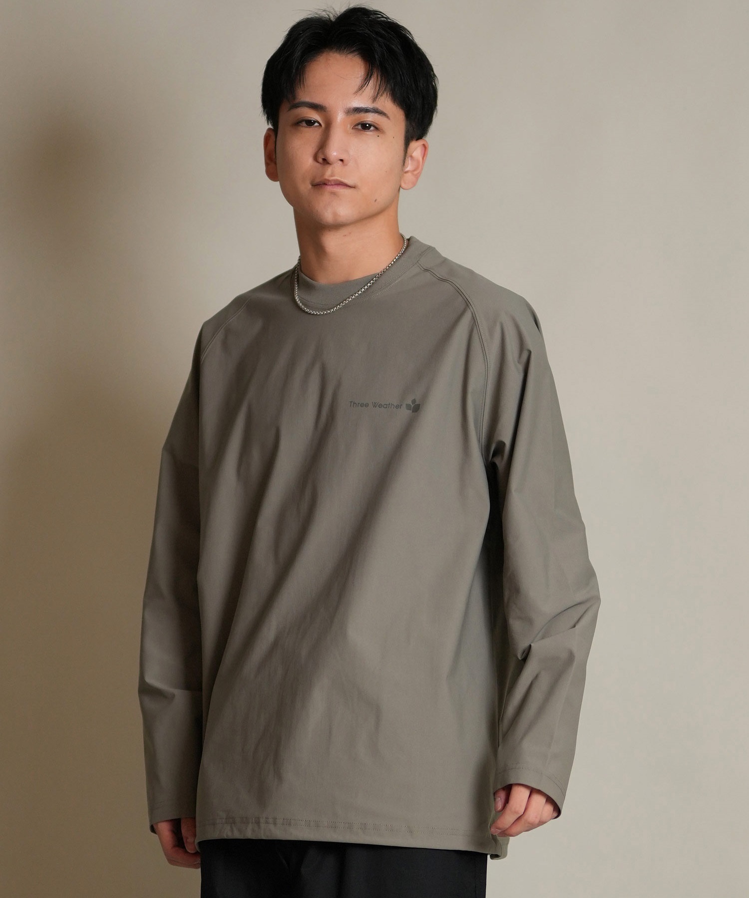 THREE WEATHER スリーウェザー 長袖 Tシャツ ロンT メンズ ロゴ バックプリント 裾ドローコード TW SURF LSTEE TW25F-2201(BLK-M)