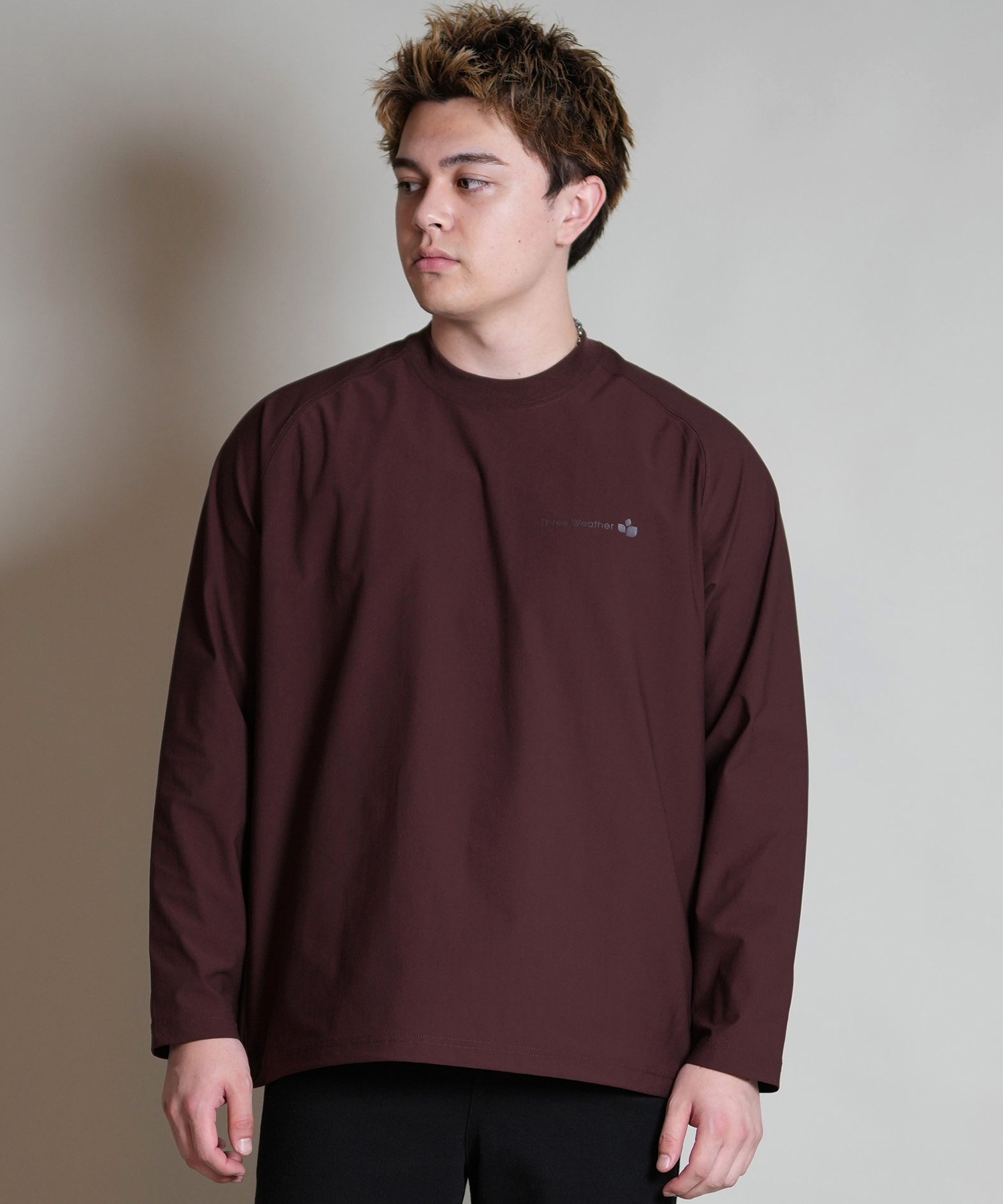 THREE WEATHER スリーウェザー 長袖 Tシャツ ロンT メンズ ロゴ