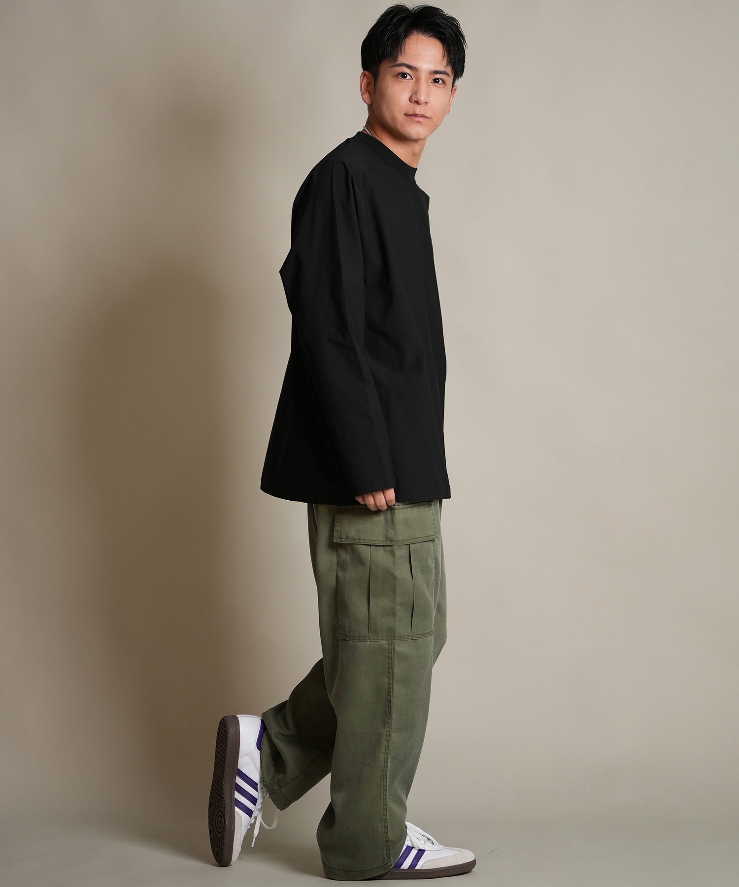 THREE WEATHER スリーウェザー 長袖 Tシャツ ロンT メンズ ロゴ バックプリント 裾ドローコード TW SURF LSTEE TW25F-2201(BLK-M)