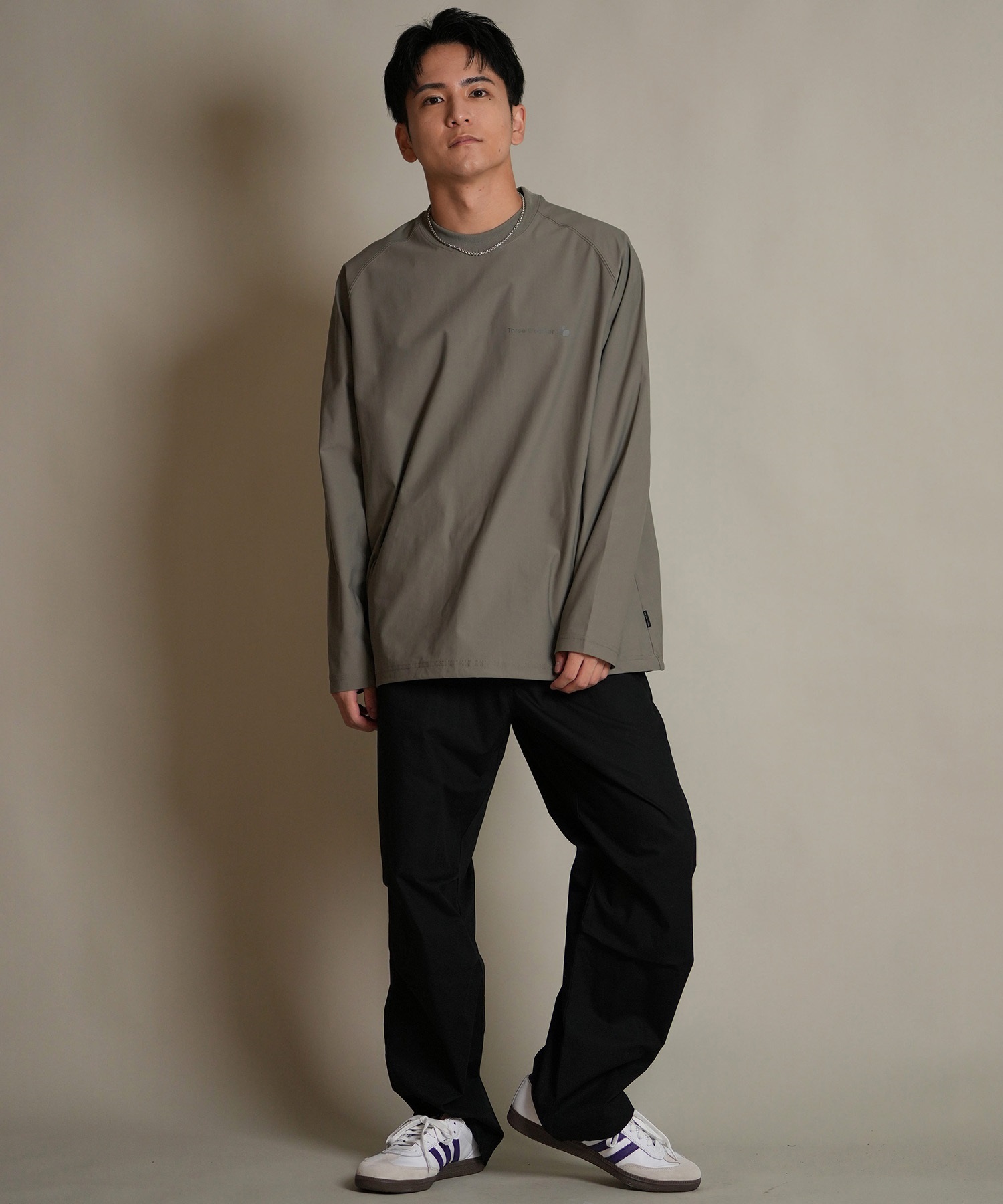 THREE WEATHER スリーウェザー 長袖 Tシャツ ロンT メンズ ロゴ バックプリント 裾ドローコード TW SURF LSTEE TW25F-2201(BLK-M)