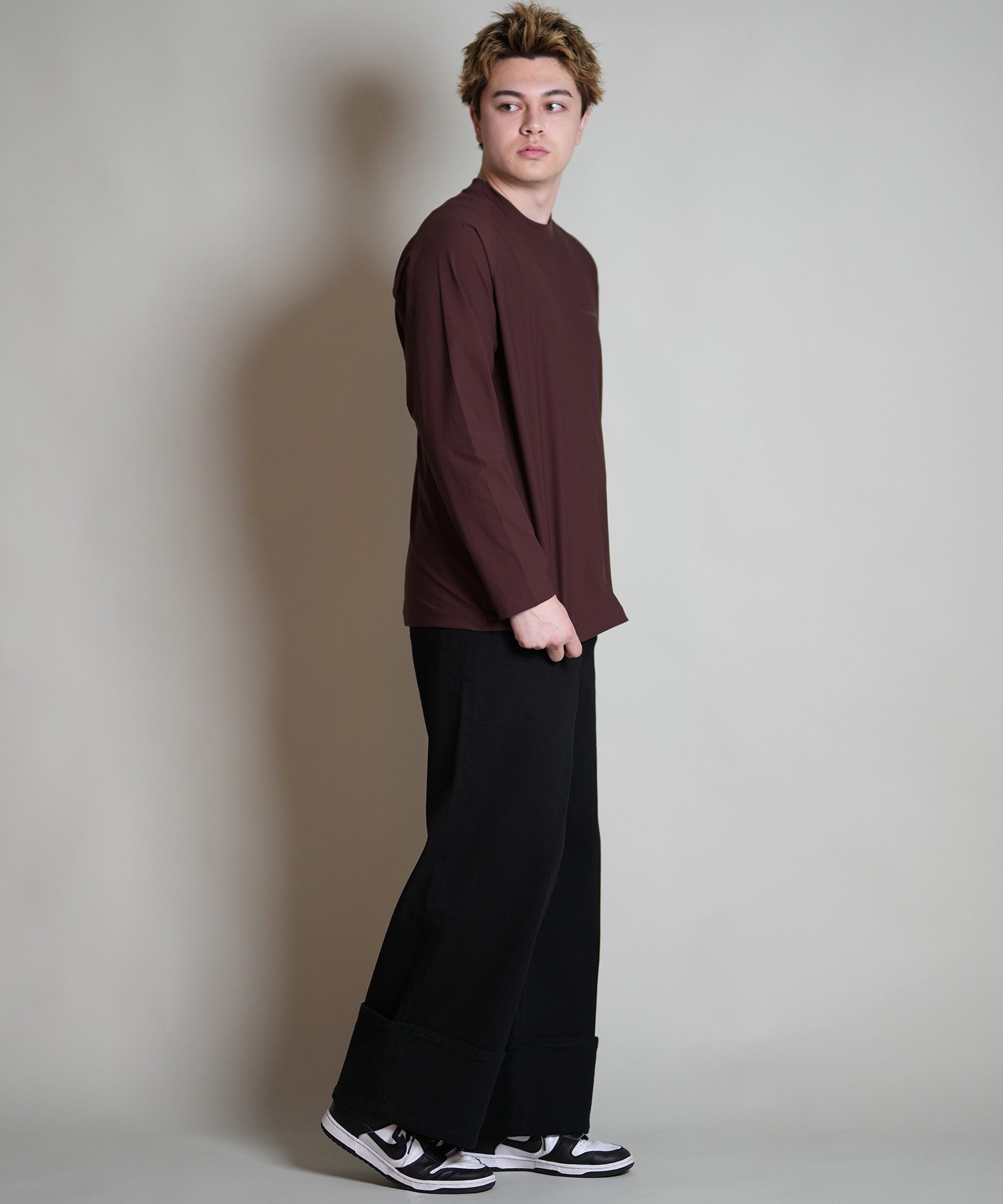 THREE WEATHER スリーウェザー 長袖 Tシャツ ロンT メンズ ロゴ バックプリント 裾ドローコード TW SURF LSTEE TW25F-2201(BLK-M)