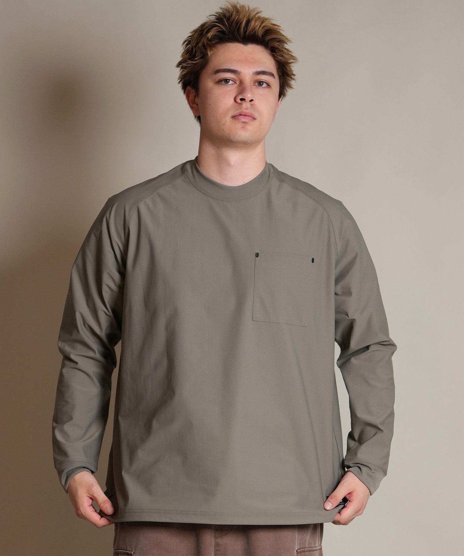 THREE WEATHER スリーウェザー 長袖 Tシャツ ロンT メンズ 胸ポケット ポケT 裾ドローコード TW SURF POCKET LSTEE TW25F-2202(BLK-M)