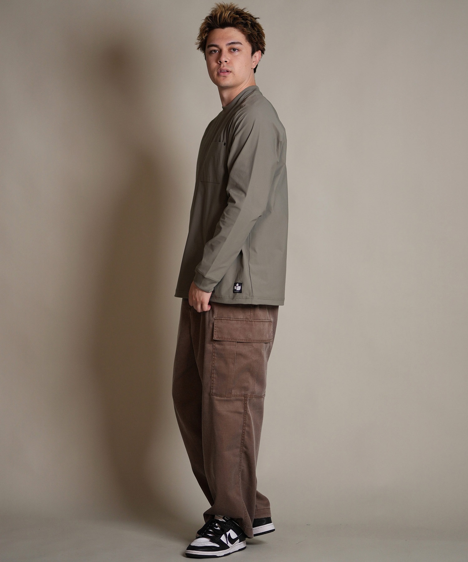 THREE WEATHER スリーウェザー 長袖 Tシャツ ロンT メンズ 胸ポケット ポケT 裾ドローコード TW SURF POCKET LSTEE TW25F-2202(BLK-M)