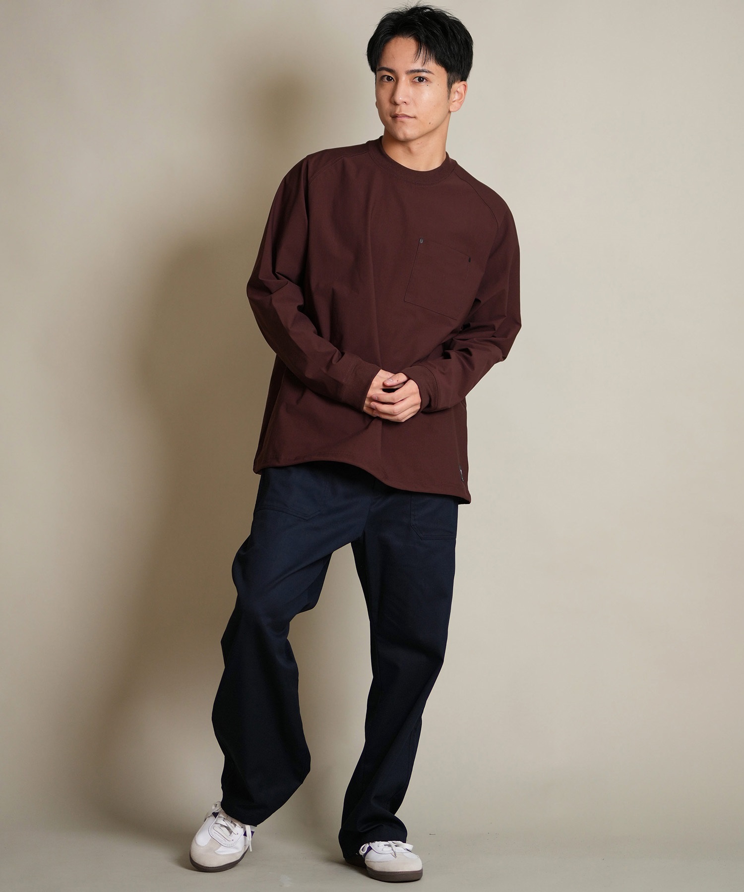 THREE WEATHER スリーウェザー 長袖 Tシャツ ロンT メンズ 胸ポケット ポケT 裾ドローコード TW SURF POCKET LSTEE TW25F-2202(BLK-M)