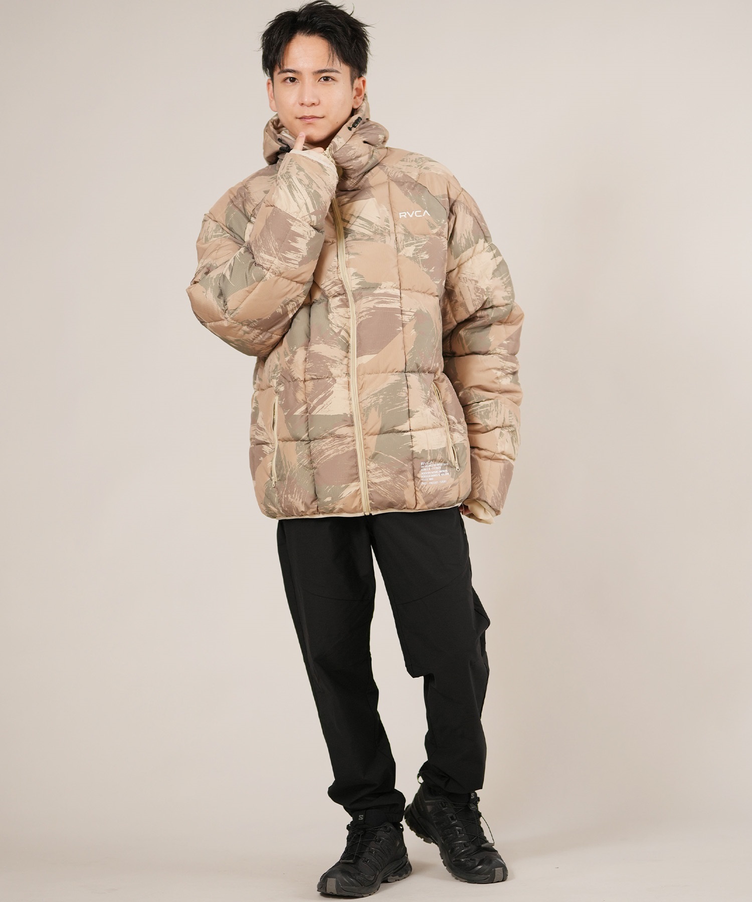 THREE WEATHER スリーウェザー ロングパンツ メンズ セットアップ対応 速乾 UVカット TW25F-3101 ムラサキスポーツ限定(BLK-M)