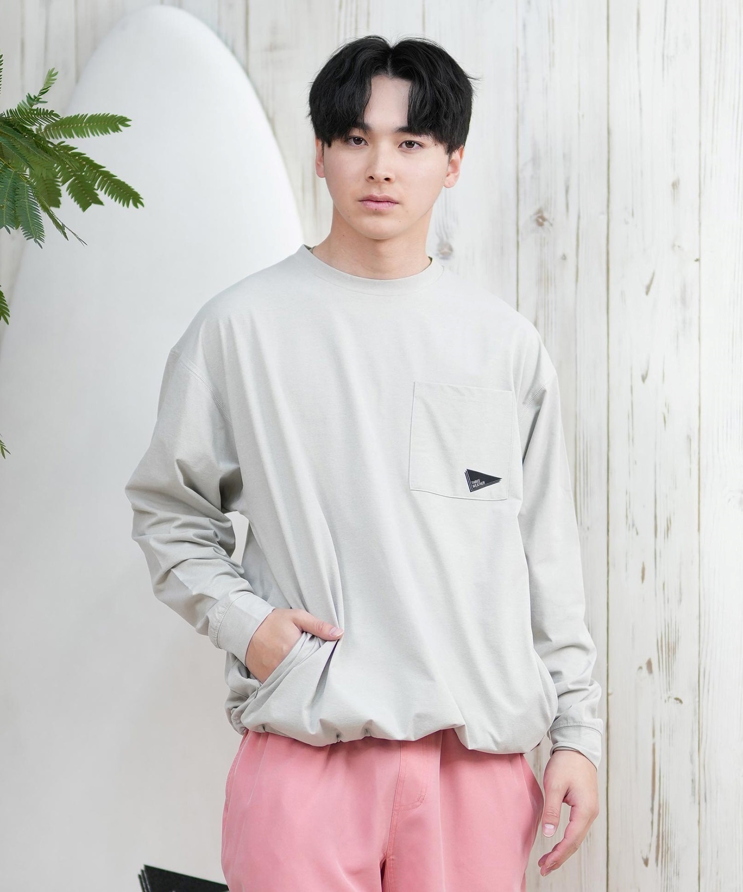 THREE WEATHER スリーウェザー ラッシュガード 長袖 メンズ ポケットT