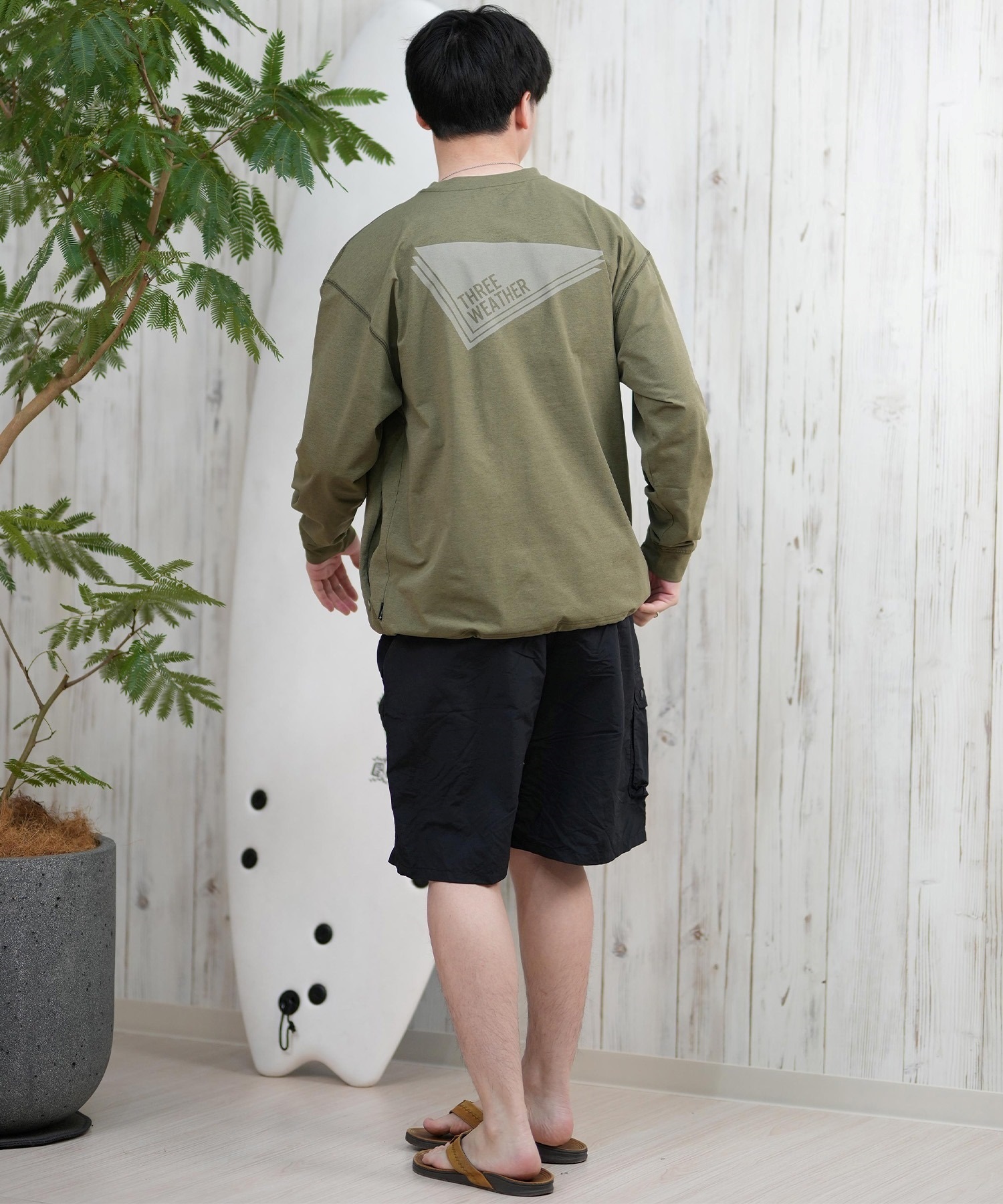 THREE WEATHER スリーウェザー ラッシュガード 長袖 メンズ Tシャツ