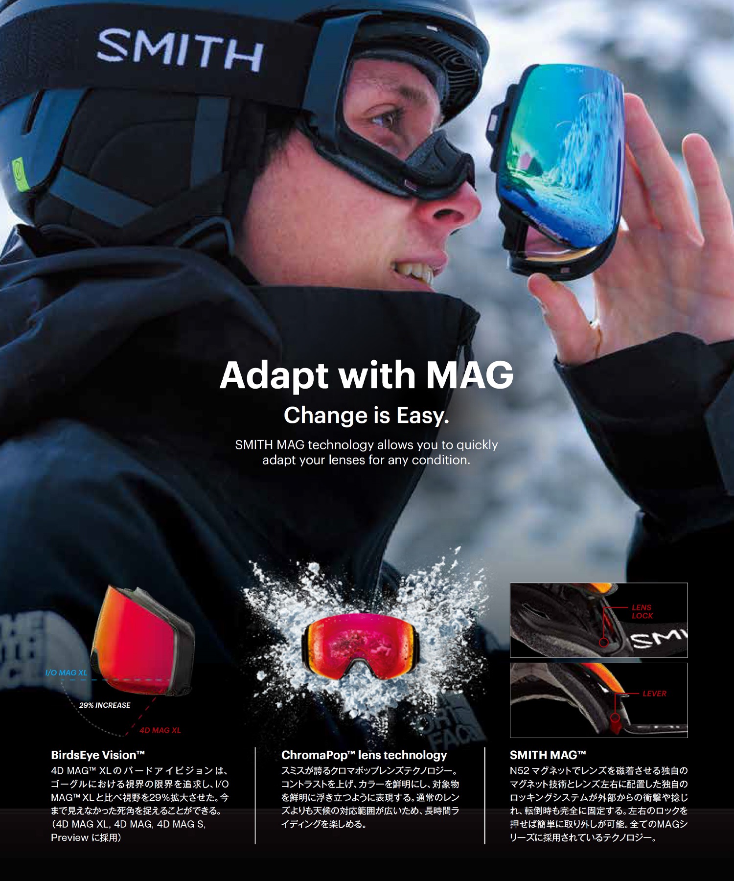 【早期購入/店頭受取対象外】SMITH スミス スノーボード ゴーグル ユニセックス Early MODEL 4D MAG XL 球面レンズ アーリーモデル 25-26モデル MM G24(DuskPortal-ONE)