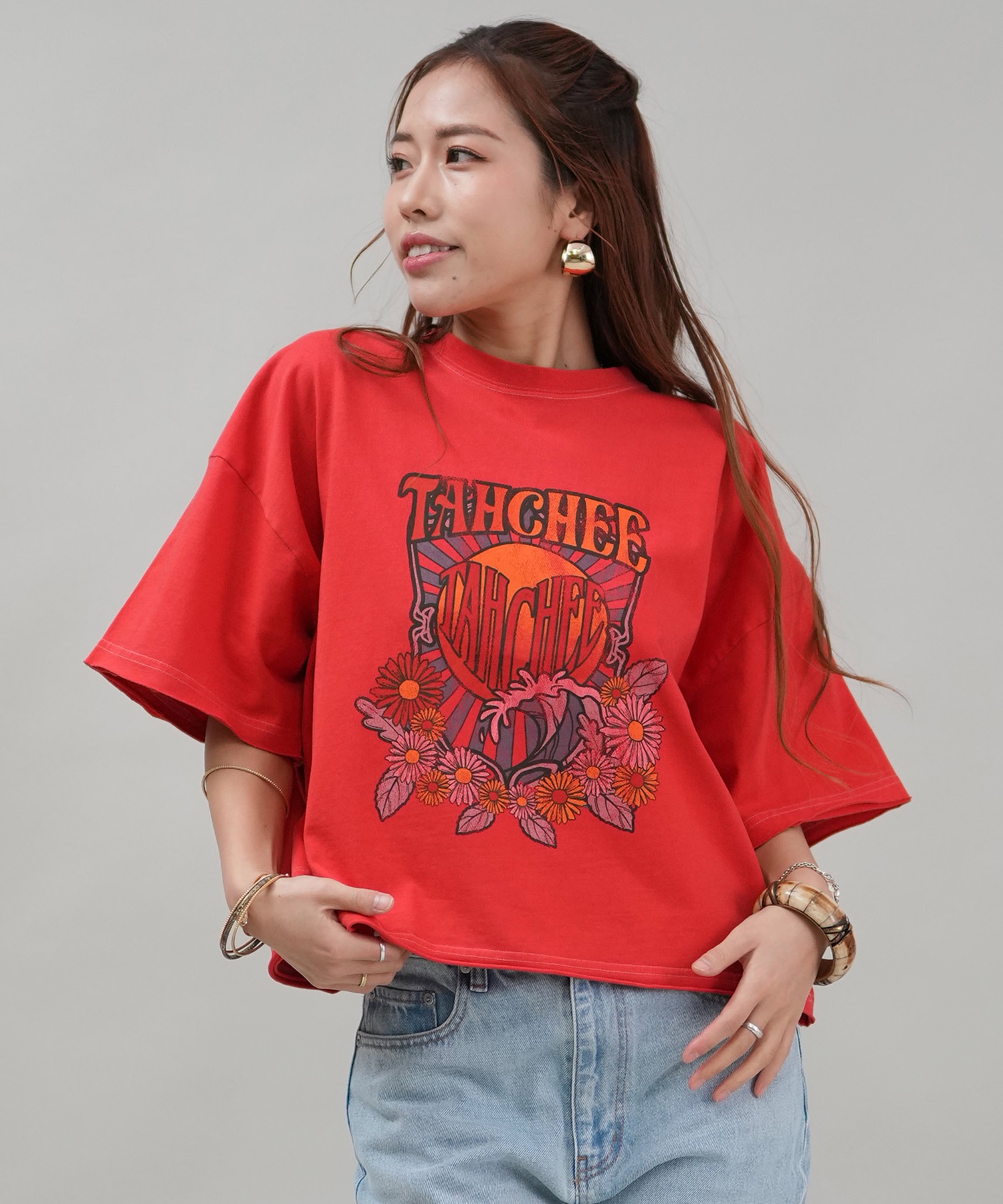 TAHCHEE ターチー レディース 半袖 Tシャツ TC250900-05(BLK-FREE)
