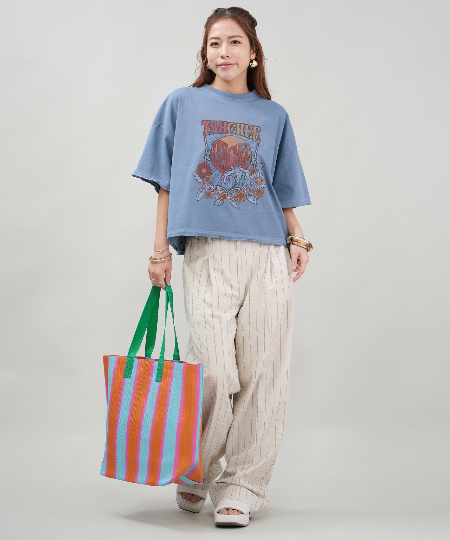 TAHCHEE ターチー レディース 半袖 Tシャツ TC250900-05(BLK-FREE)