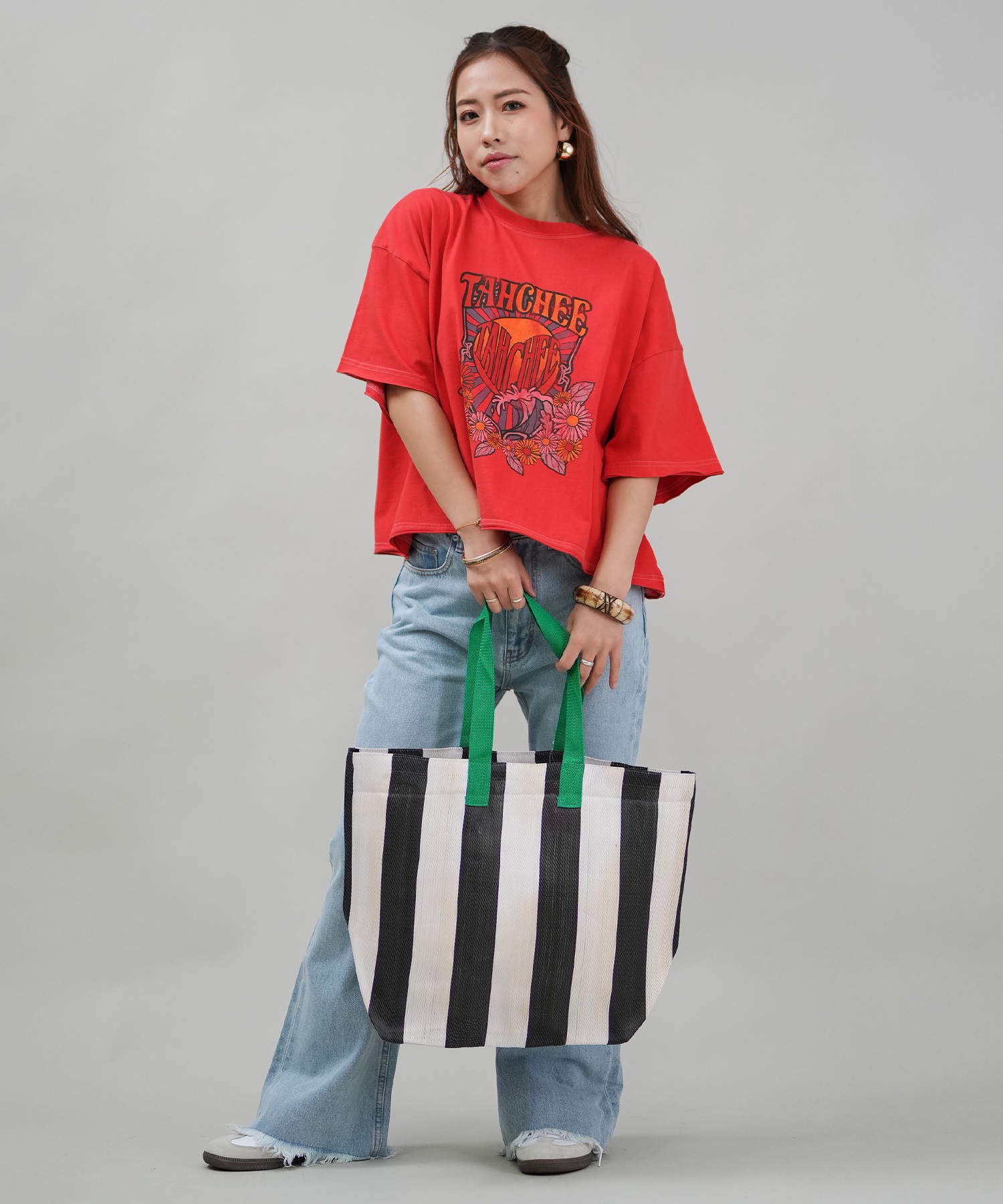 TAHCHEE ターチー レディース 半袖 Tシャツ TC250900-05(BLK-FREE)
