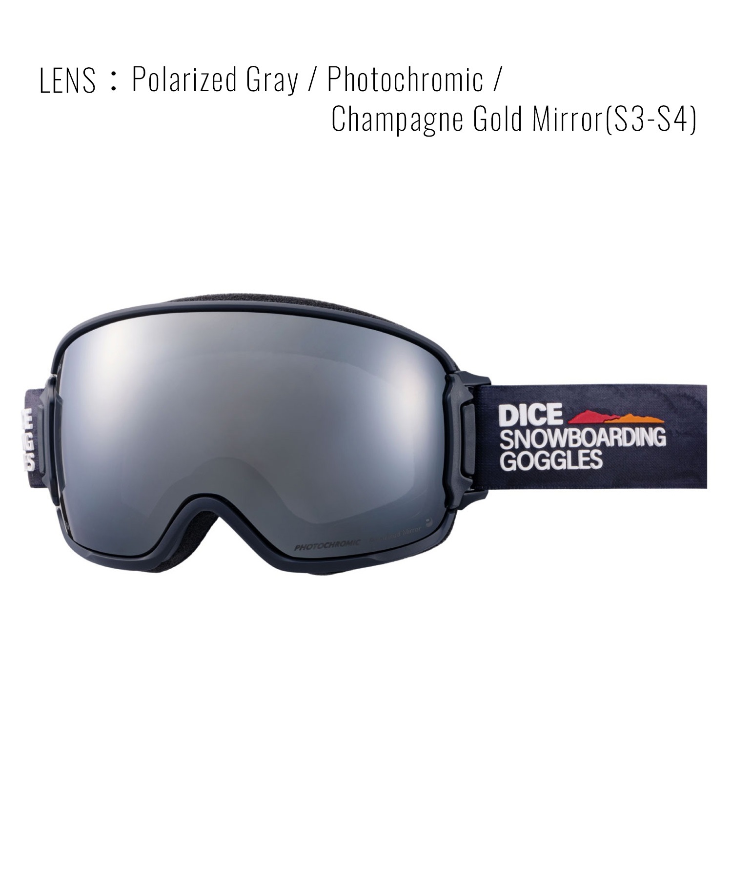 2526】DICE ダイス スノーボード ゴーグル ユニセックス BANK ムラサキ