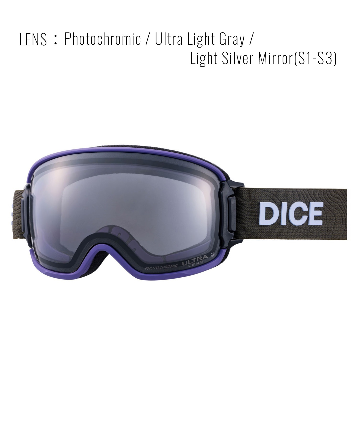 DICE ダイス BANK スノーボード ゴーグル ユニセックス ムラサキ